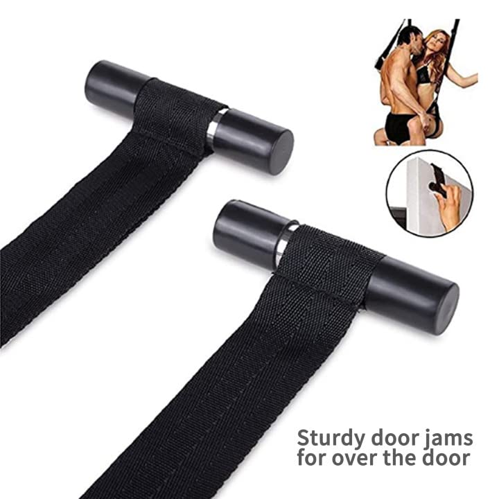 BDSM Leopard Print Over-The-Door Sex Swing - Adjustable Padded Seat with Leg Supports & Strong Straps (330 lbs Capacity) - Adult Bondage Restraint Toy for Couples - Easy Installation for Bedroom, Spice Up Your Intimate Moments & BDSM Play