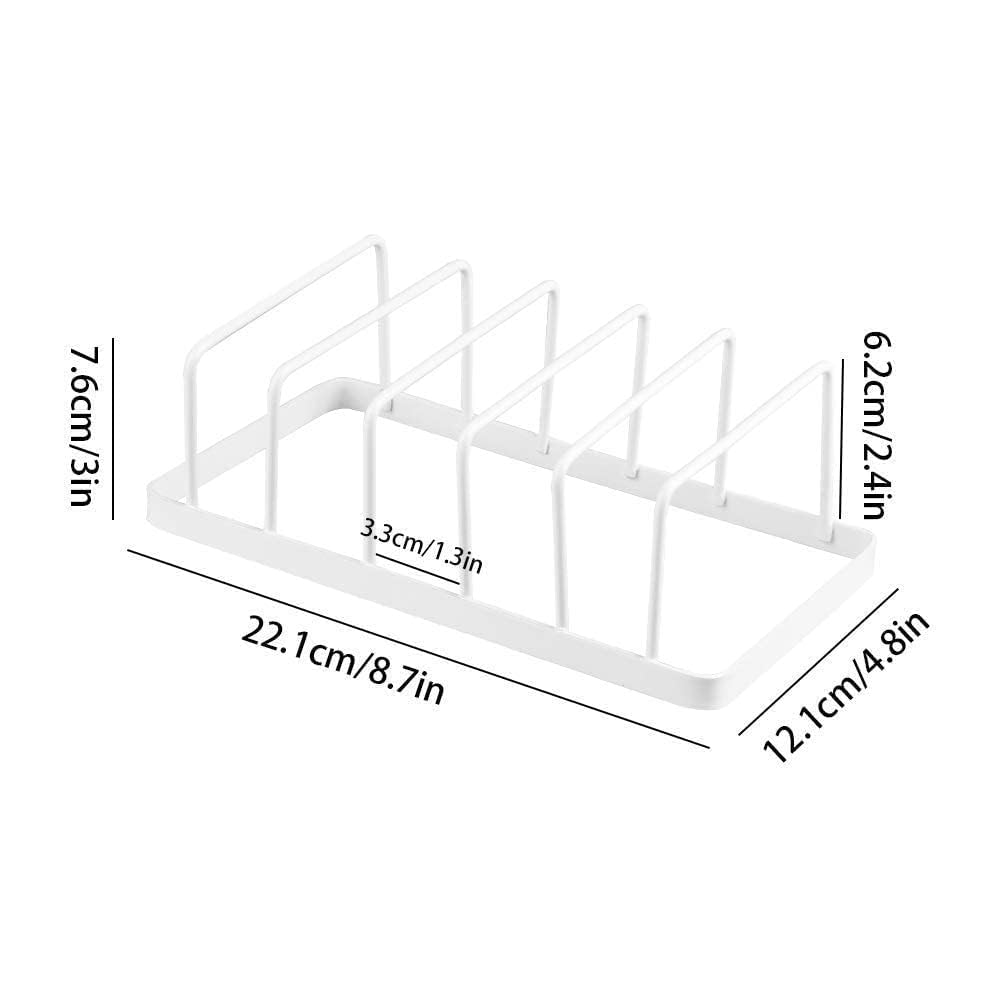 VALKYRIE ART White Metal Plate Stand - Premium Kitchen Cabinet Organizer for Plates, Thalis & Utensils - Space Saving Dish Rack for Countertop - Perfect for Indian Kitchens, Restaurants & Small Spaces