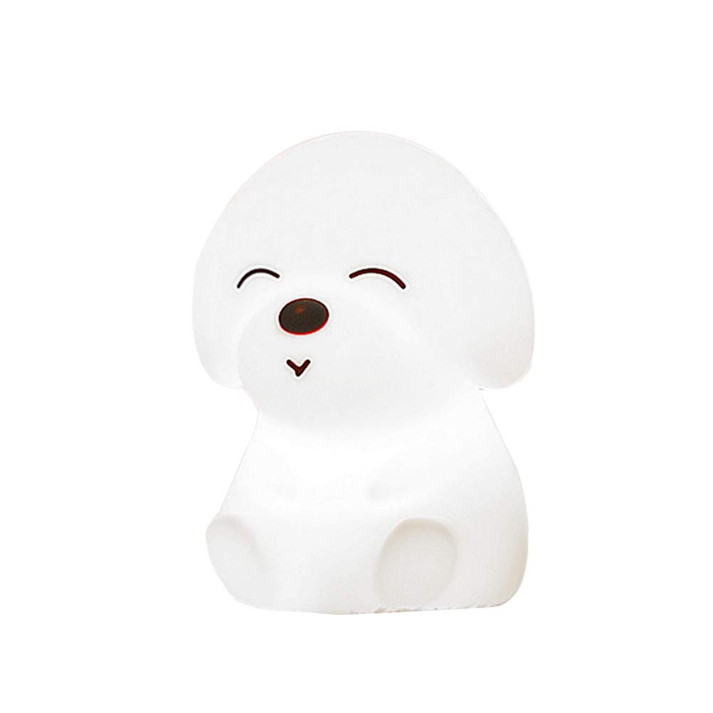 Uonlytech LED Night Light for Kids - Color Changing Puppy Night Light, Cute Animal Nursery Lamp, Cartoon Dog Light for Baby & Toddler - Perfect for Bedrooms, Nurseries, and Kids' Rooms (White)