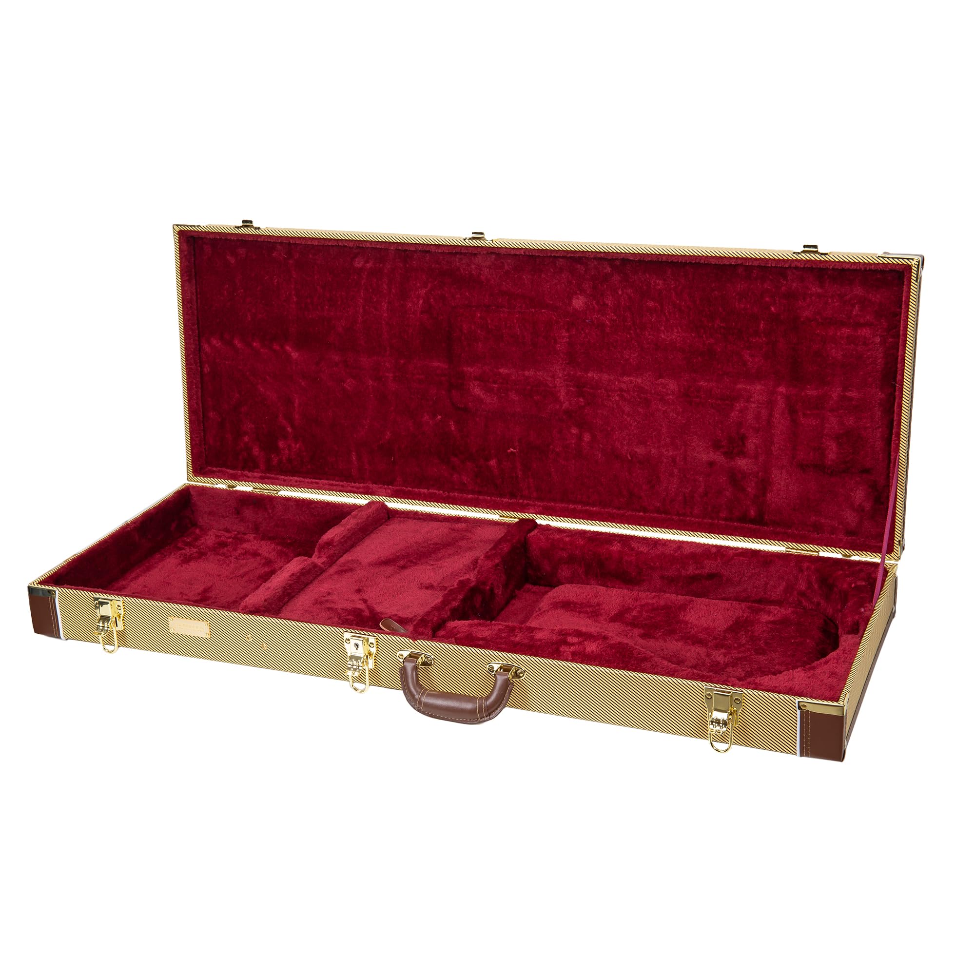 Crossrock PRS SE Hollowbody Electric Guitar Case - Rectangular Vinyl Tweed Cover with Padded Protection | Perfect for Travel, Gigging & Stage Performances (CRW620PRSHBTW-R)