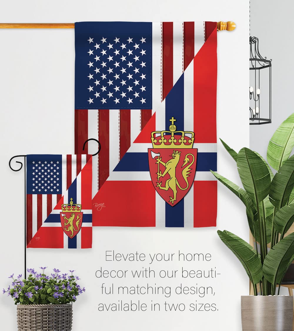 Norway-US Friendship House Flag Set 28x40