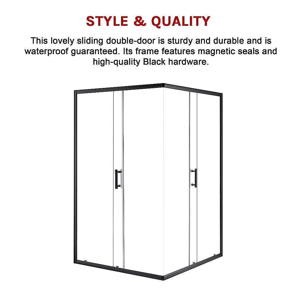 1200 x 800mm Sliding Door Nano Safety Glass Shower Screen by Della Francesca - Tempered Glass Bathroom Enclosure for Modern Homes, Spa-Like Shower Experience