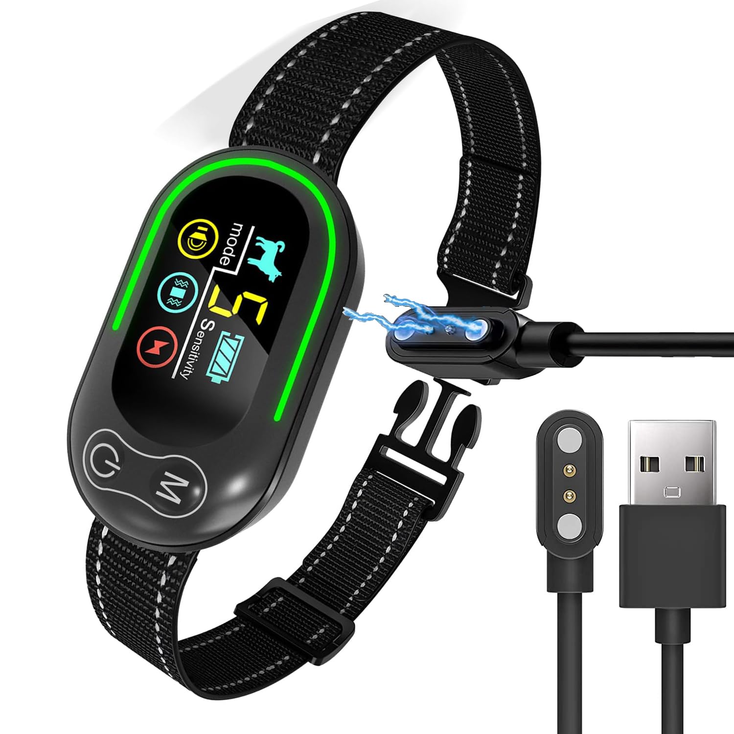 Lamshaw Magnetic USB Charging Cable Replacement for CANDYDOG Dog Bark Collar - Black (2-Pack) | Fast Charging Pet Training Device Accessory | Perfect for Home, Travel & Outdoor Use