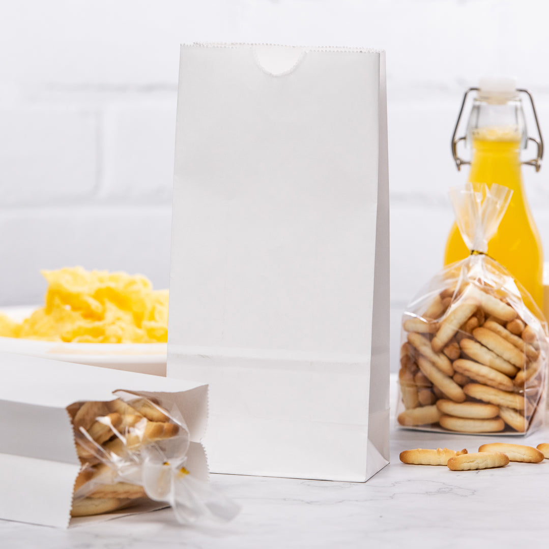 Premium White Paper Bags 2 lb Capacity - 4.25