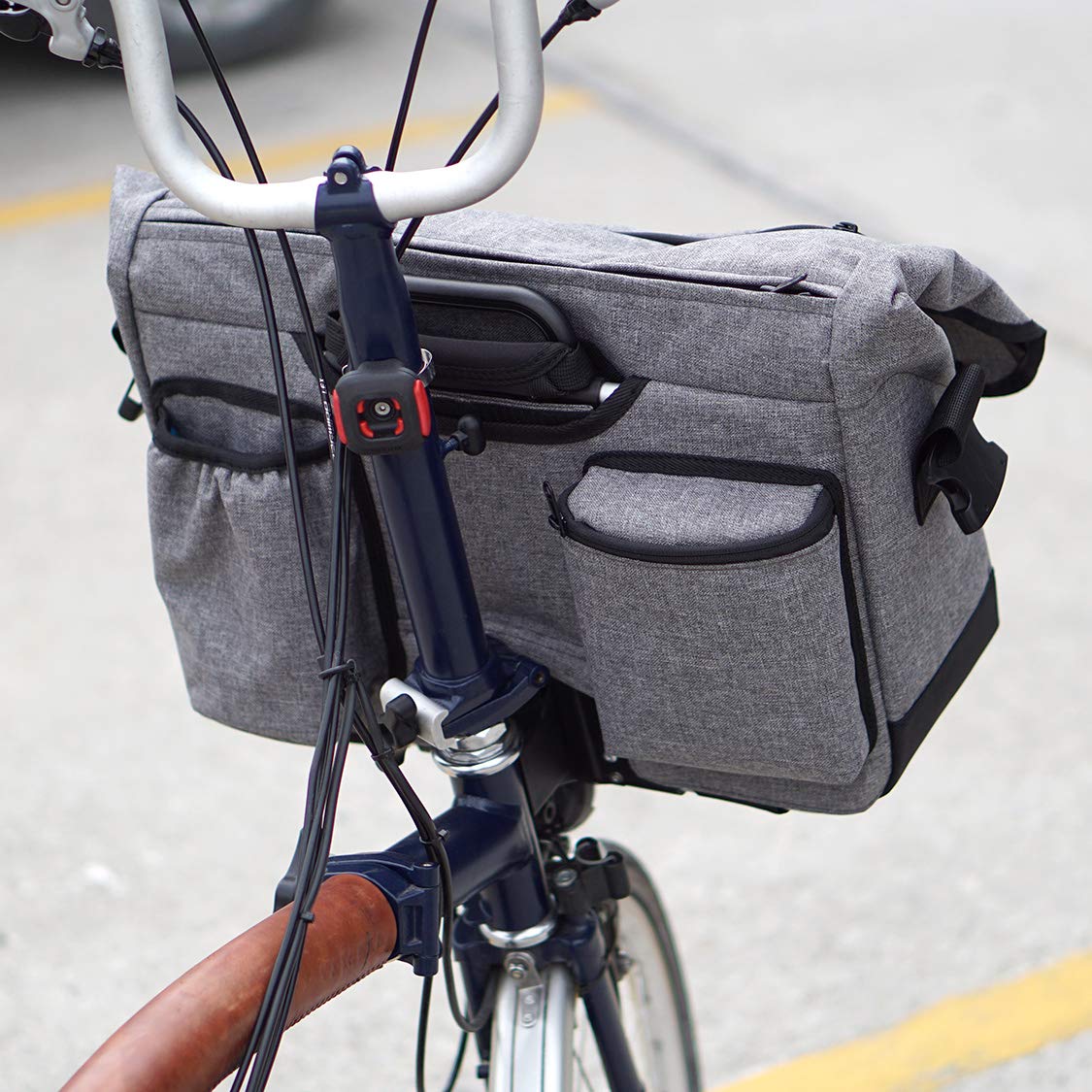 Vincita Birch Bag 2.0 for Brompton Folding Bike - Waterproof Front Pannier with Removable Frame, Rain Cover & Adjustable Shoulder Straps - Premium Cycling Accessories for Commuting & Urban Rides