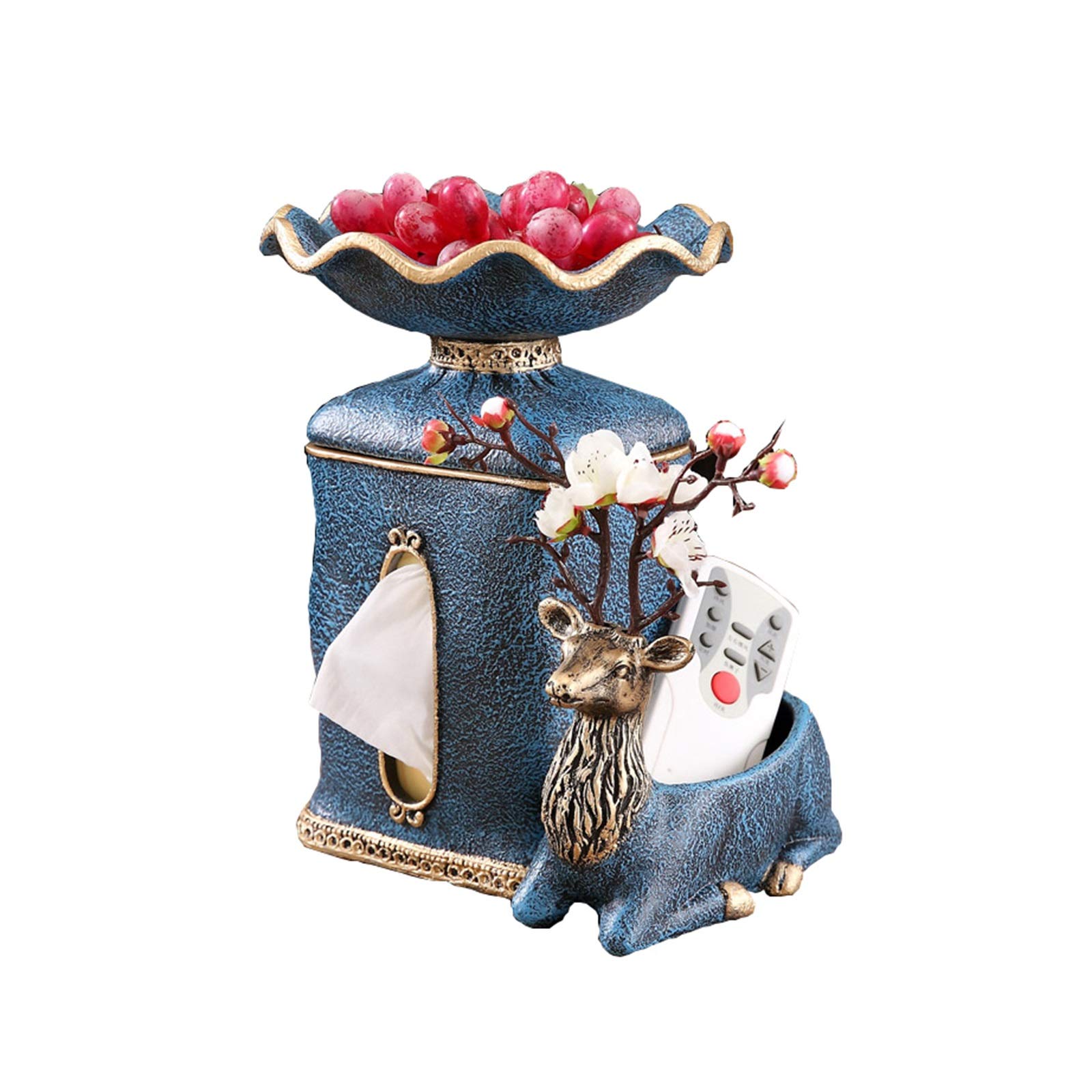 LZL Multifunctional Resin Tissue Box Holder - Creative Deer Design for Tissues, Candies & Snacks Storage - Elegant Home, Parlor, Office & Bedroom Decor - Perfect for Living Room Coffee Table, Bathroom Counter & Nightstand Organization