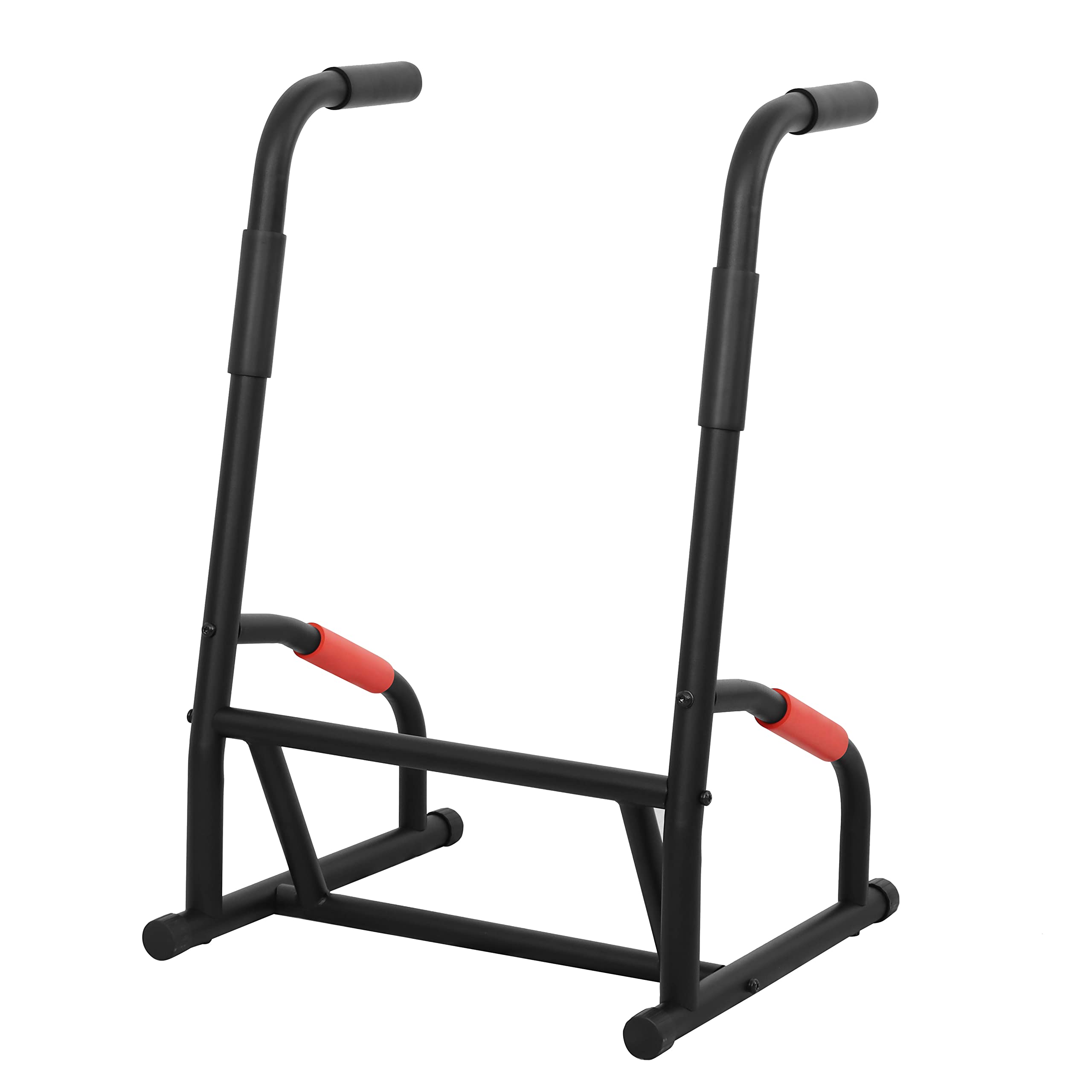 Sunny Health & Fitness Power Tower - Adjustable Dip Bar, Push Up & Pull Up Station with Parallette Bars | Home Gym Equipment for Strength Training & Rock Climbing Grip Workouts | Perfect for Garage, Basement & Home Workouts