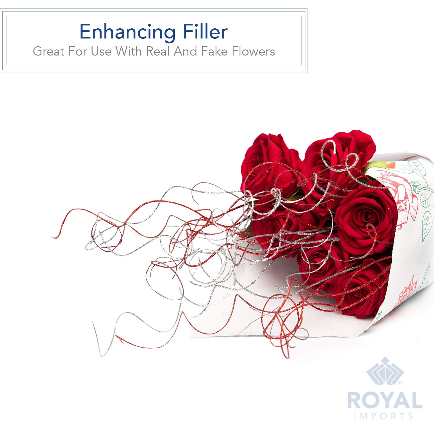 Royal Imports Sparkle Glitter Curly Ting Ting Branches Vase Filler - 26