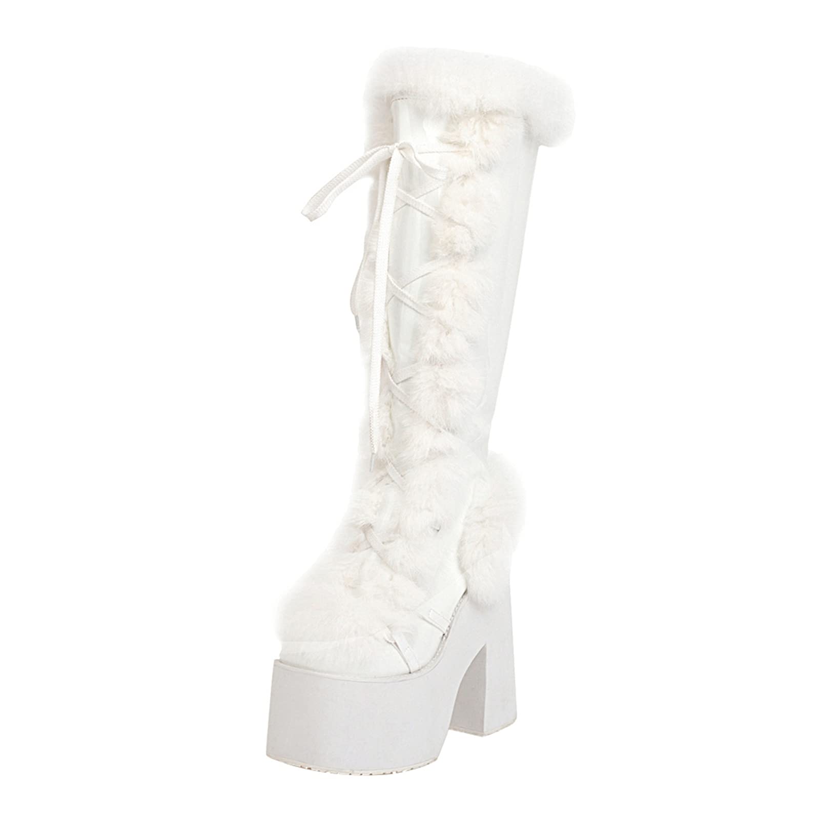 Women's Fashion Knee High Winter Boots with Zipper - Chunky Block Heel Snow Boots for Cold Weather | Perfect for Snowy Days, Outdoor Activities & Winter Fashion