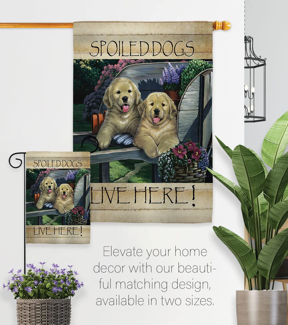 Wagging Along Nature Pets Flag Set 28x40in w/Flagpole - Outdoor Home Decor