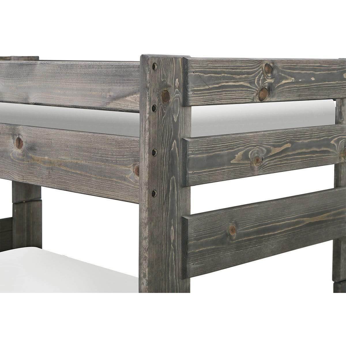 Quinn Gray Bunk Bed for Kids & Teens - Twin Over Twin Metal Frame with Guardrails - Space Saving Bedroom Furniture for Small Rooms, Dorms & Sleepovers