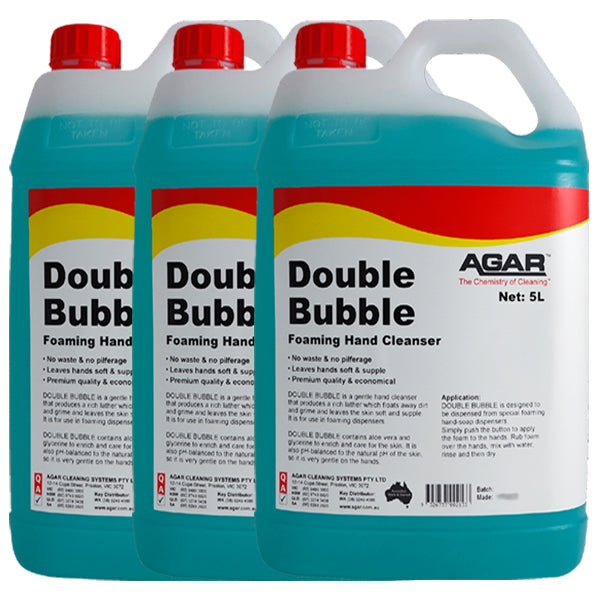 Natural Agar Double Bubble Foaming Hand Wash - Gentle Moisturizing & Antibacterial - Perfect for Kitchen, Bathroom & Office Use