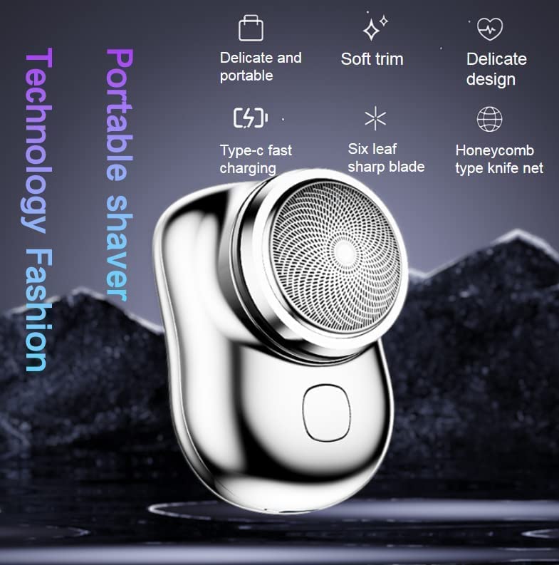 2023 New Portable Electric Shaver - Mini USB Rechargeable Travel Razor for Men, Wet & Dry Dual Use, Silver - Perfect for Home, Office & On-The-Go Shaving