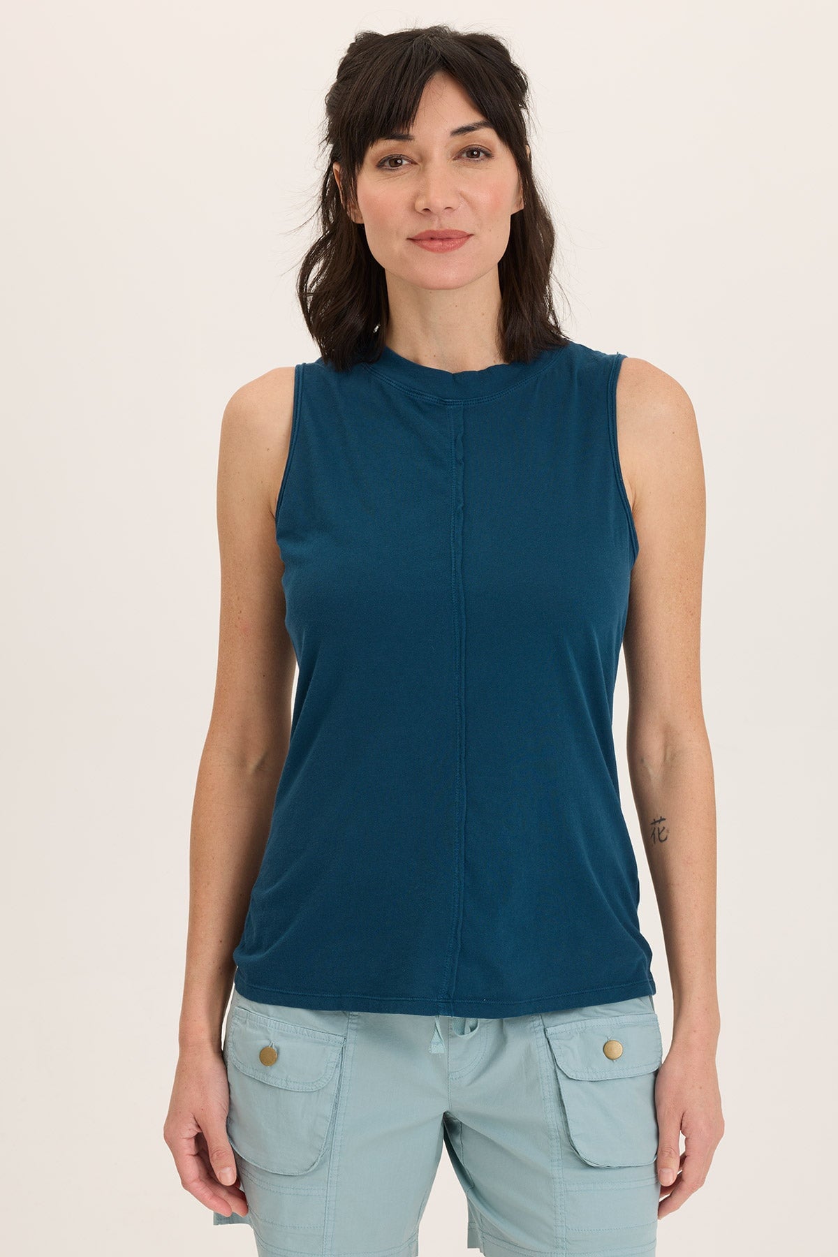 Lunell Jersey Boat Neck Tank Top for Women - Soft Stretchy Summer Sleeveless Shirt - Perfect for Casual Wear, Beach Outfits, and Layering