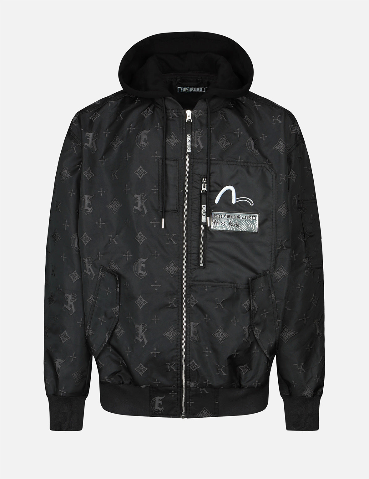 Stylish Monogram Jacquard Bomber Jacket for Men & Women - Lightweight Vintage-Inspired Outerwear for Casual Wear, Street Style & Fall Fashion