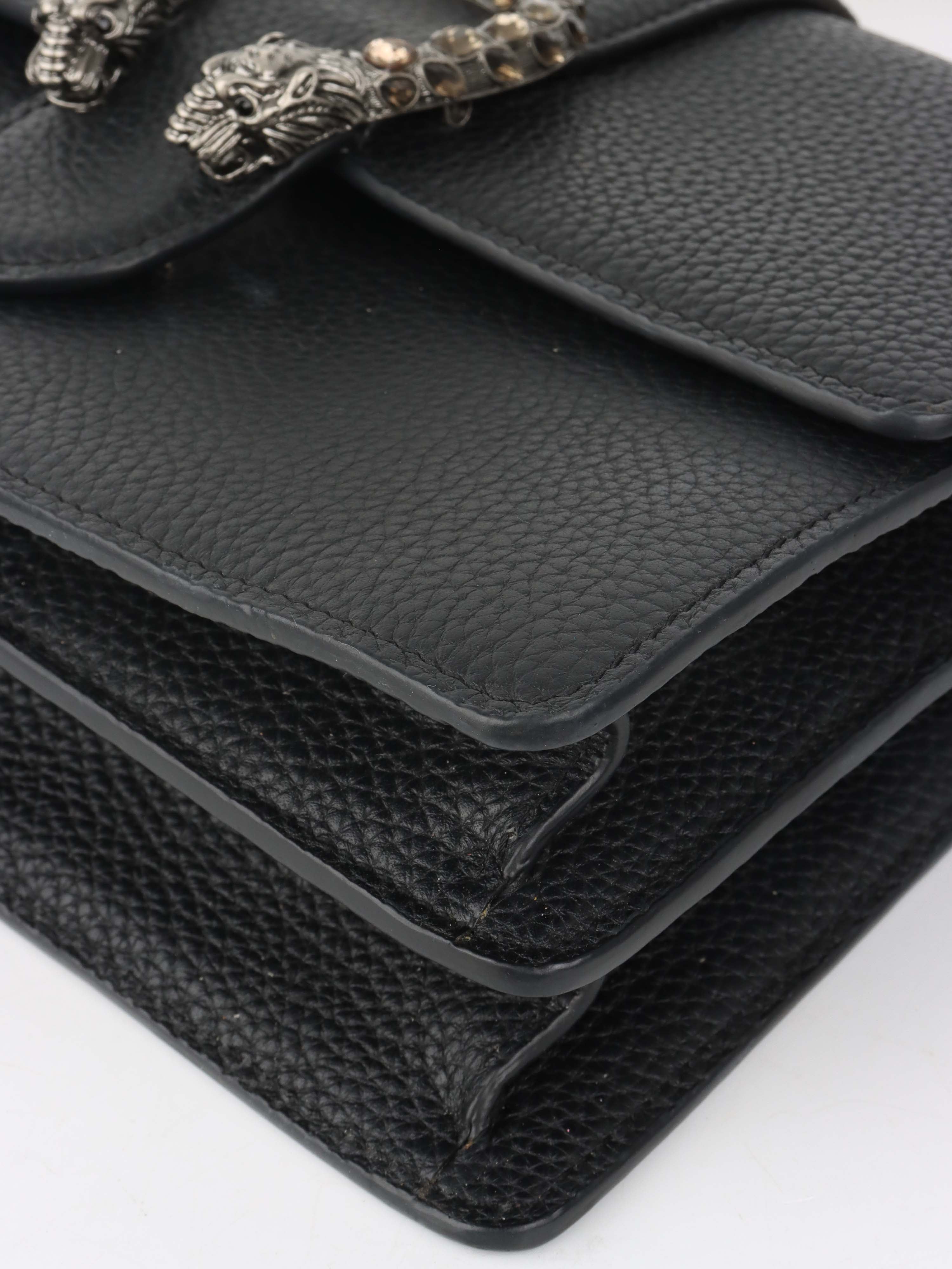 Gucci Dionysus Black Leather Shoulder Bag with Bamboo Handle - Luxury Crossbody Purse for Women, Perfect for Parties & Evening Events