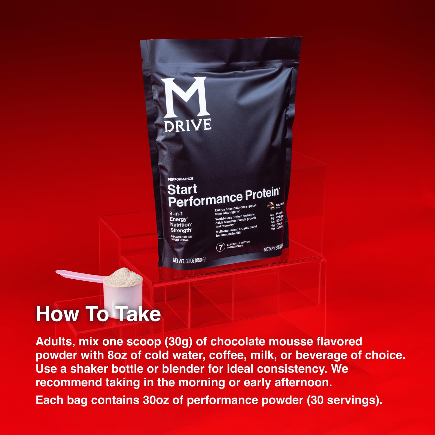 Mdrive Boost and Burn Testosterone Booster for Men | Start 9-in-1 Complete Nutrition & Protein Shake Powder | Muscle Growth, Energy & Recovery Supplement | Ideal for Gym, Workout & Active Lifestyle