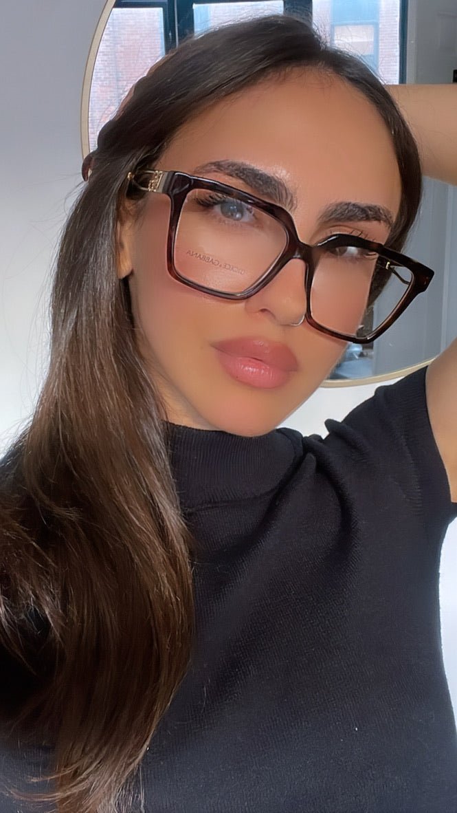 Dolce & Gabbana DG3376B Oversized Brown Strass Sunglasses - Fashionable Statement Glasses for Women, Perfect for Beach, Vacation & Everyday Wear