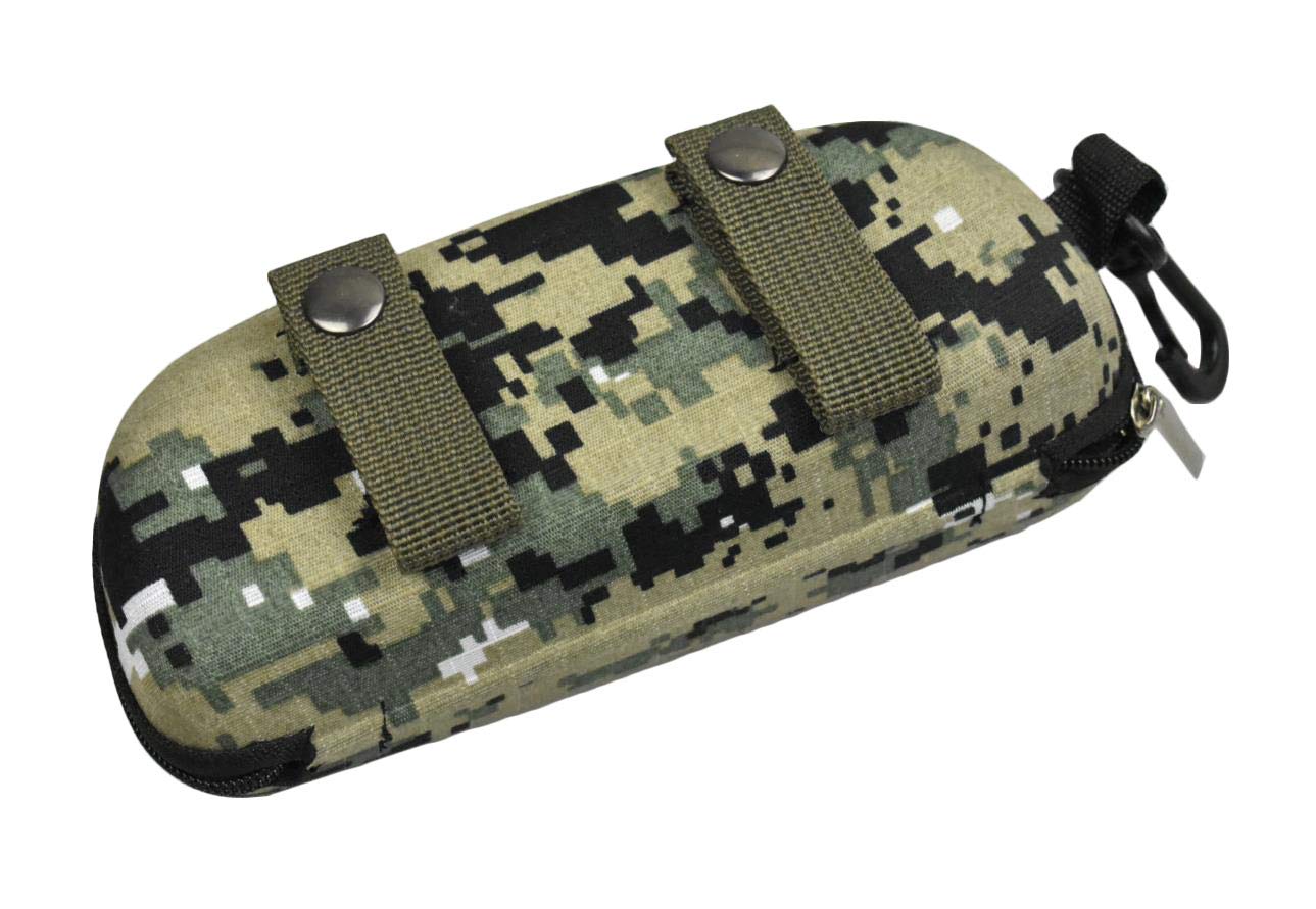 Tactical Molle Zipper Sunglasses Case - Shockproof Hard Shell Sunglasses Pouch for Men & Women - Durable Eyeglass Holder for Outdoor Sports, Hiking, Travel & Daily Use