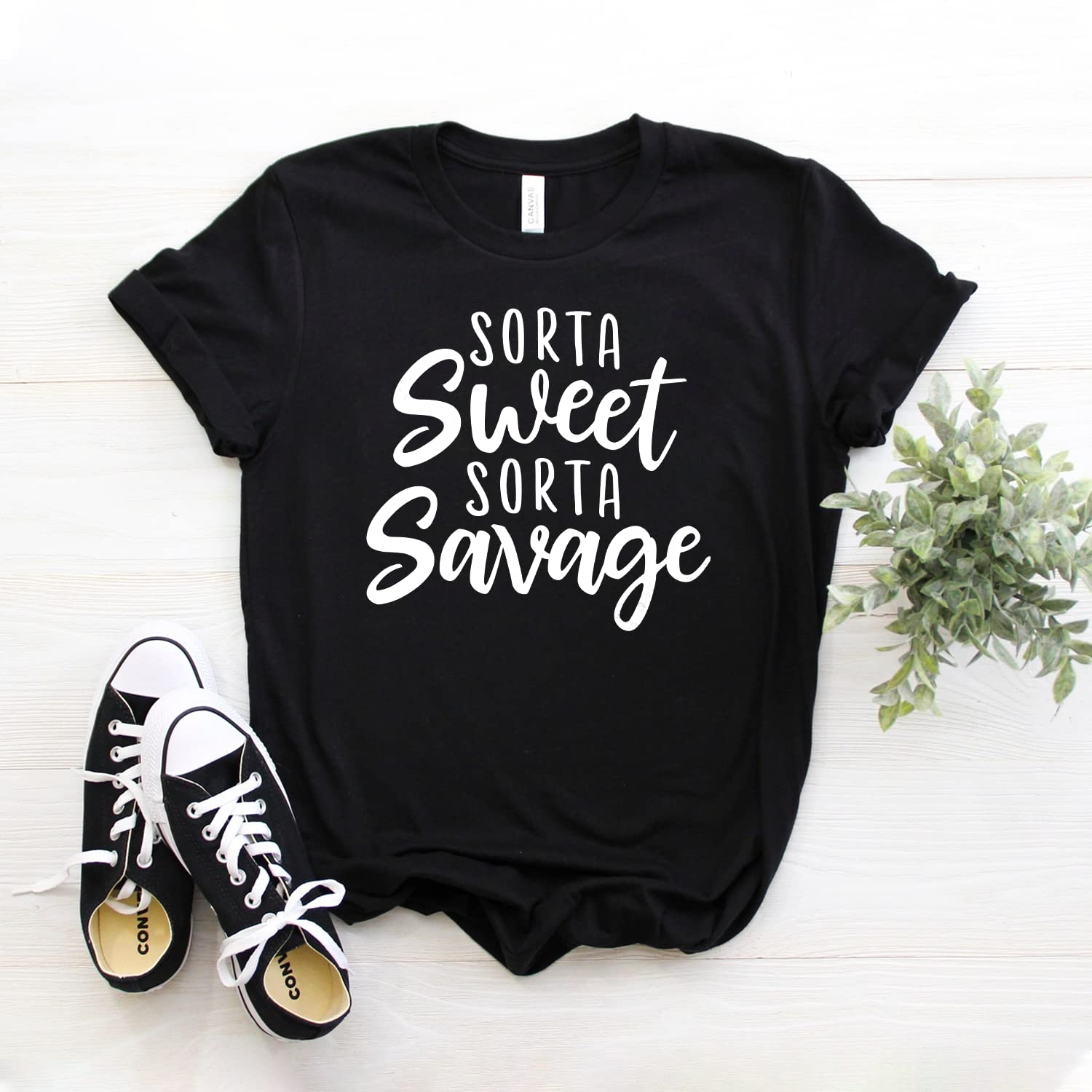 Savage Shirt - Sorta Sweet Sorta Savage Unisex T-Shirt | Softstyle Gangster Tee for Hood Girls | Casual Streetwear for Everyday Wear & Urban Fashion
