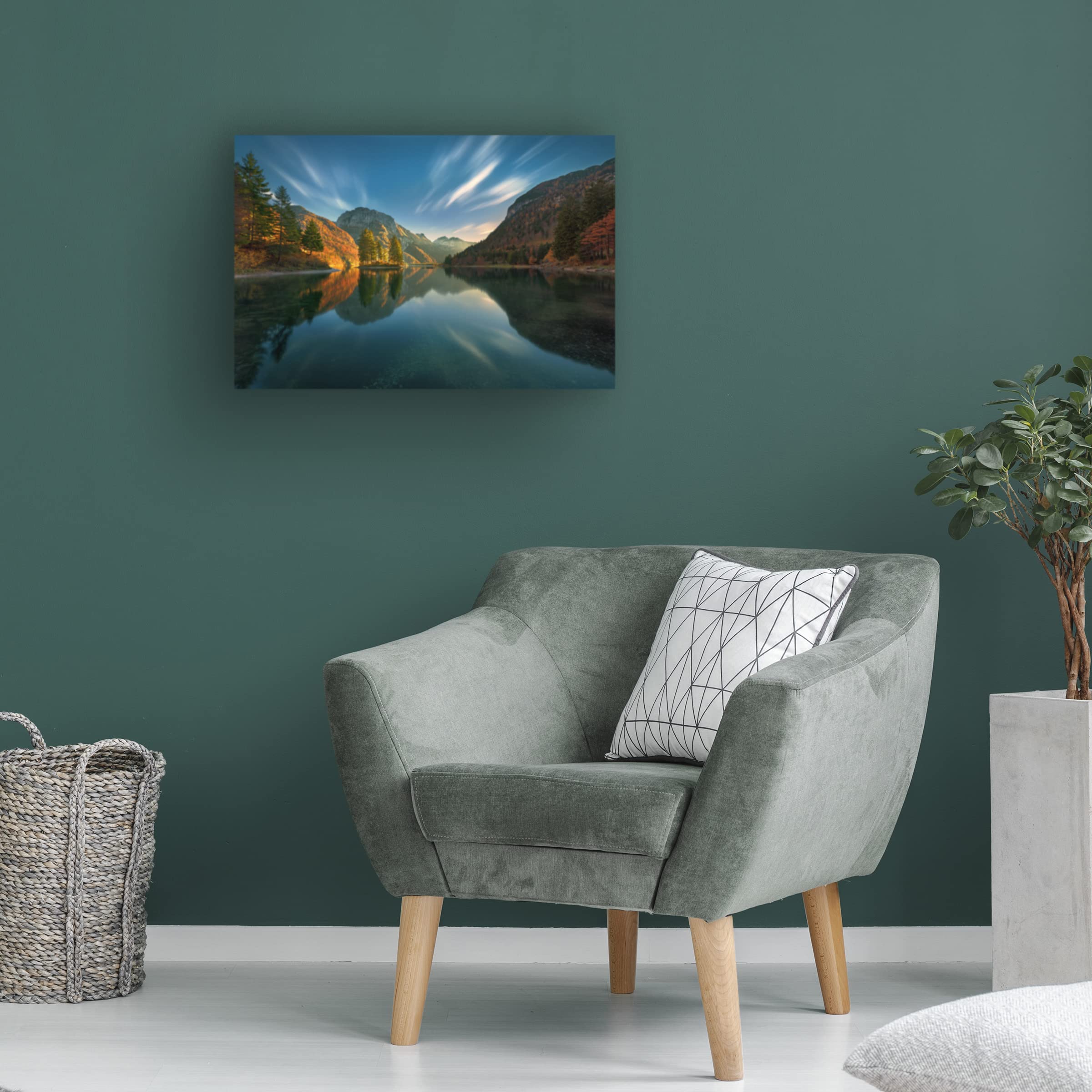 Trademark Fine Art 'Magic Lake' Canvas Wall Art by Krzysztof Browko - Stunning Landscape Painting for Living Room, Bedroom & Office Decor