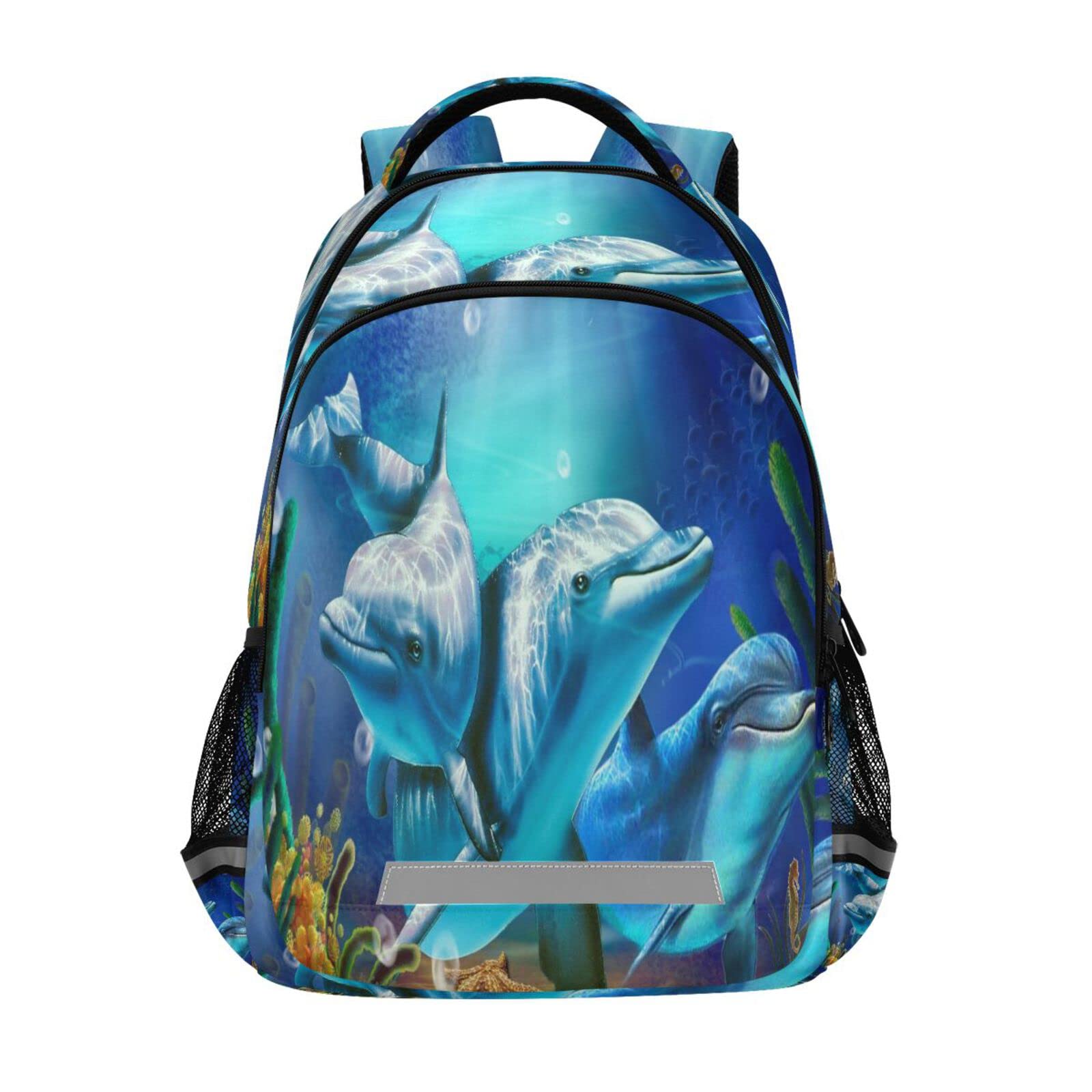 Dolphin School Backpack for Kids 1st-6th Grade - Durable Bookbag for Boys & Girls