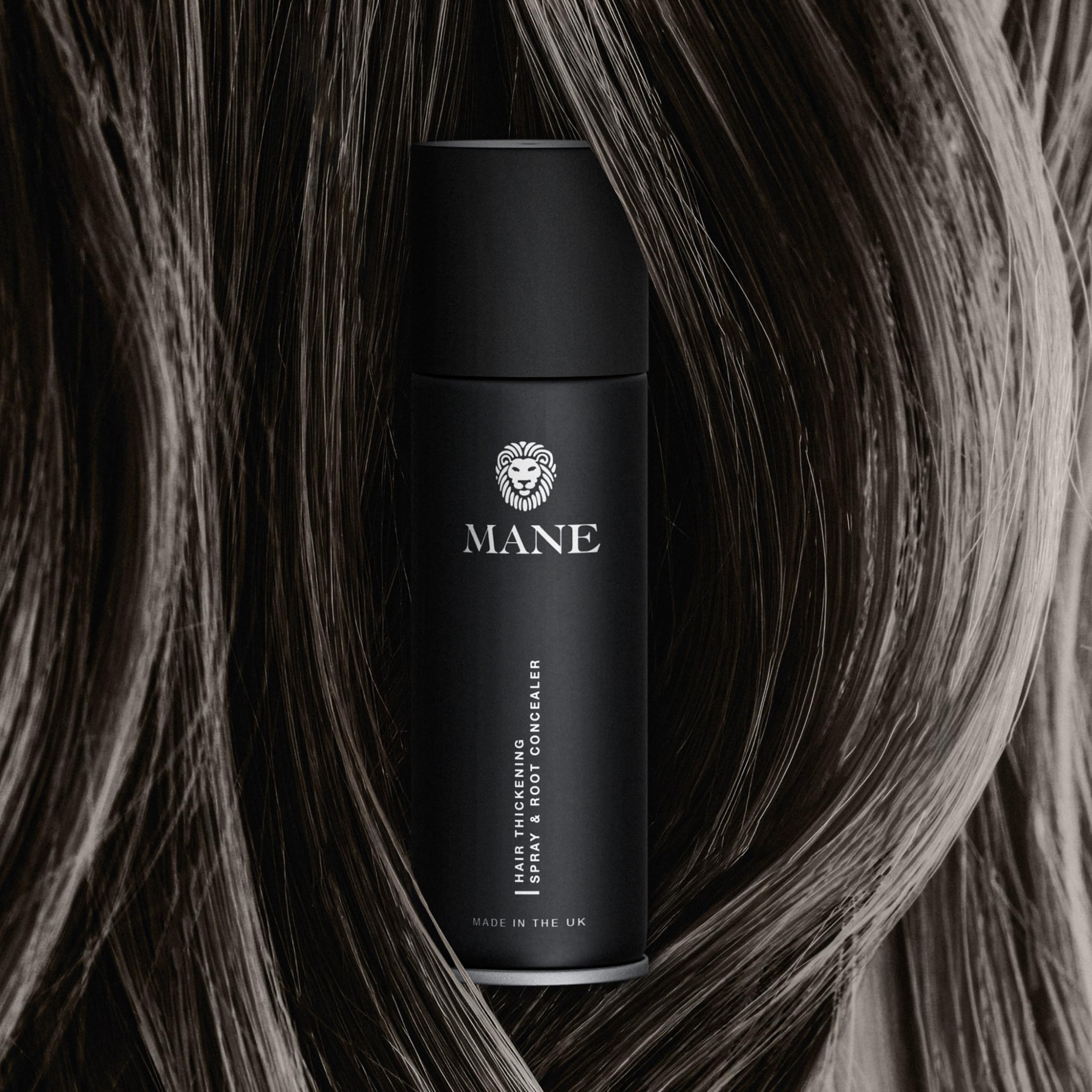 Premium Mane Hair Thickener for Hair Loss & Thinning Hair - Volumizing Treatment for Men & Women - Natural-Looking Hair Fibers (Black) | Boost Confidence for Daily Wear, Special Occasions & Professional Settings