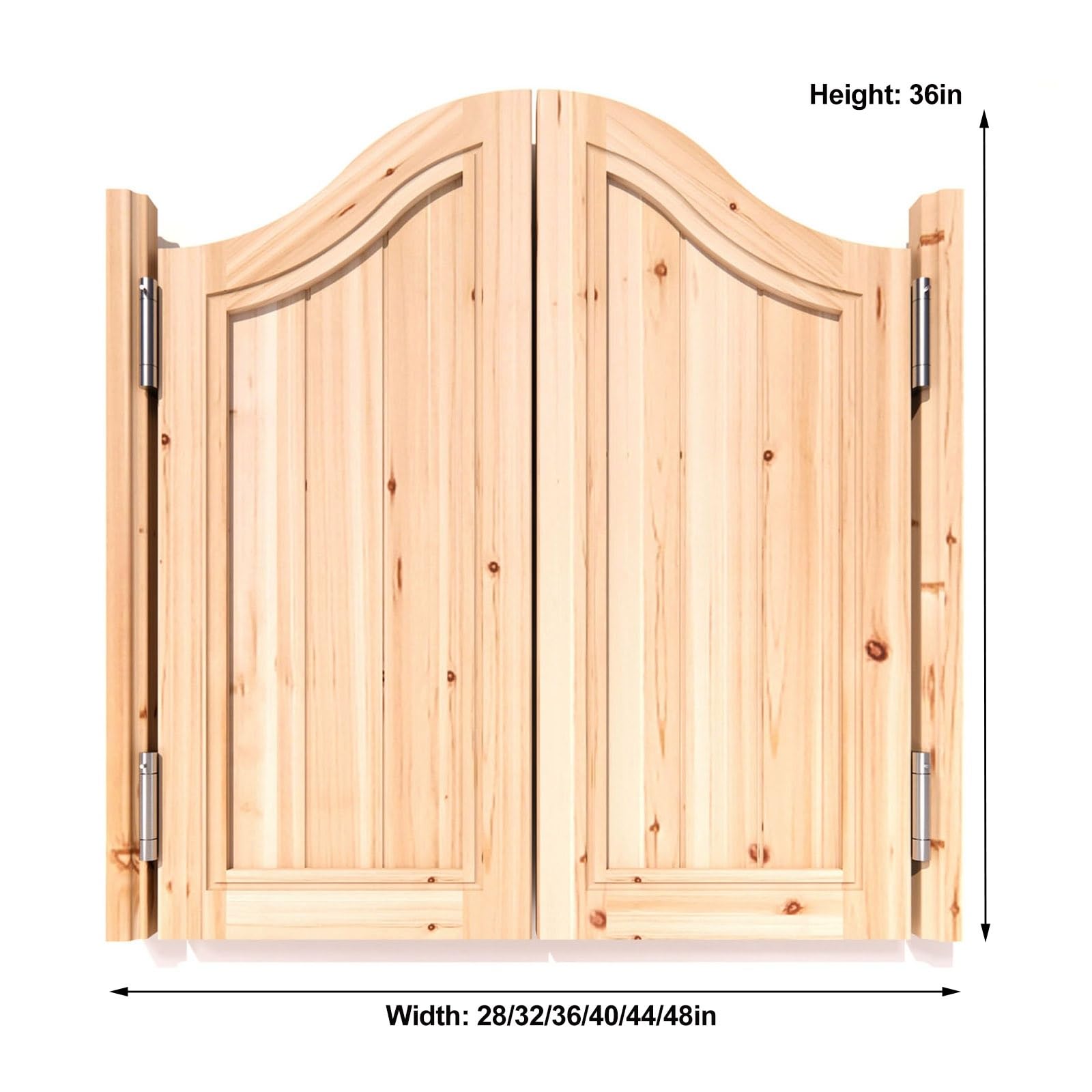 Solid Wood Western Swinging Saloon Doors for Kitchen & Bar - Unpainted Half Door with Hinges, Self-Closing Partition (28x36 Inches) - Perfect for Western-Themed Restaurants, Home Kitchens, and Interior Decor