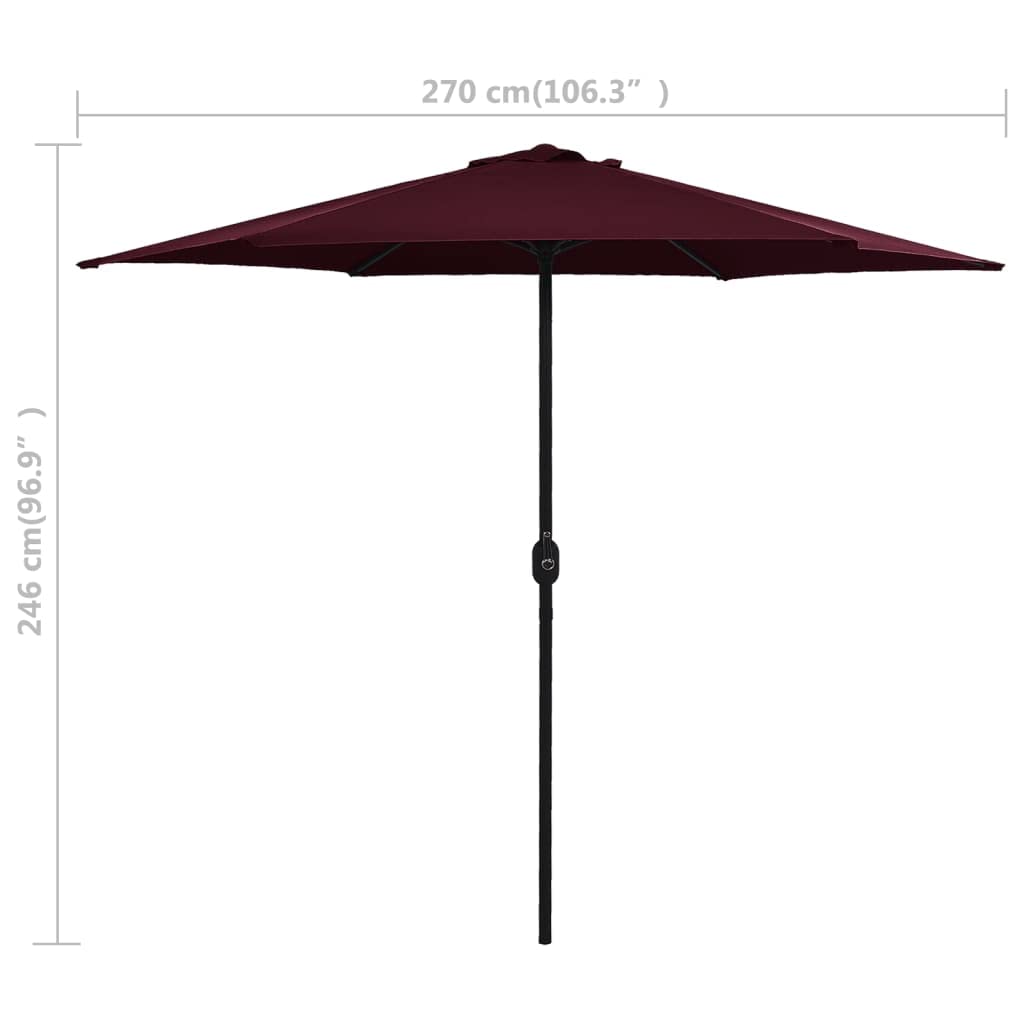 UV-Protected Outdoor Parasol with Aluminum Pole - 106