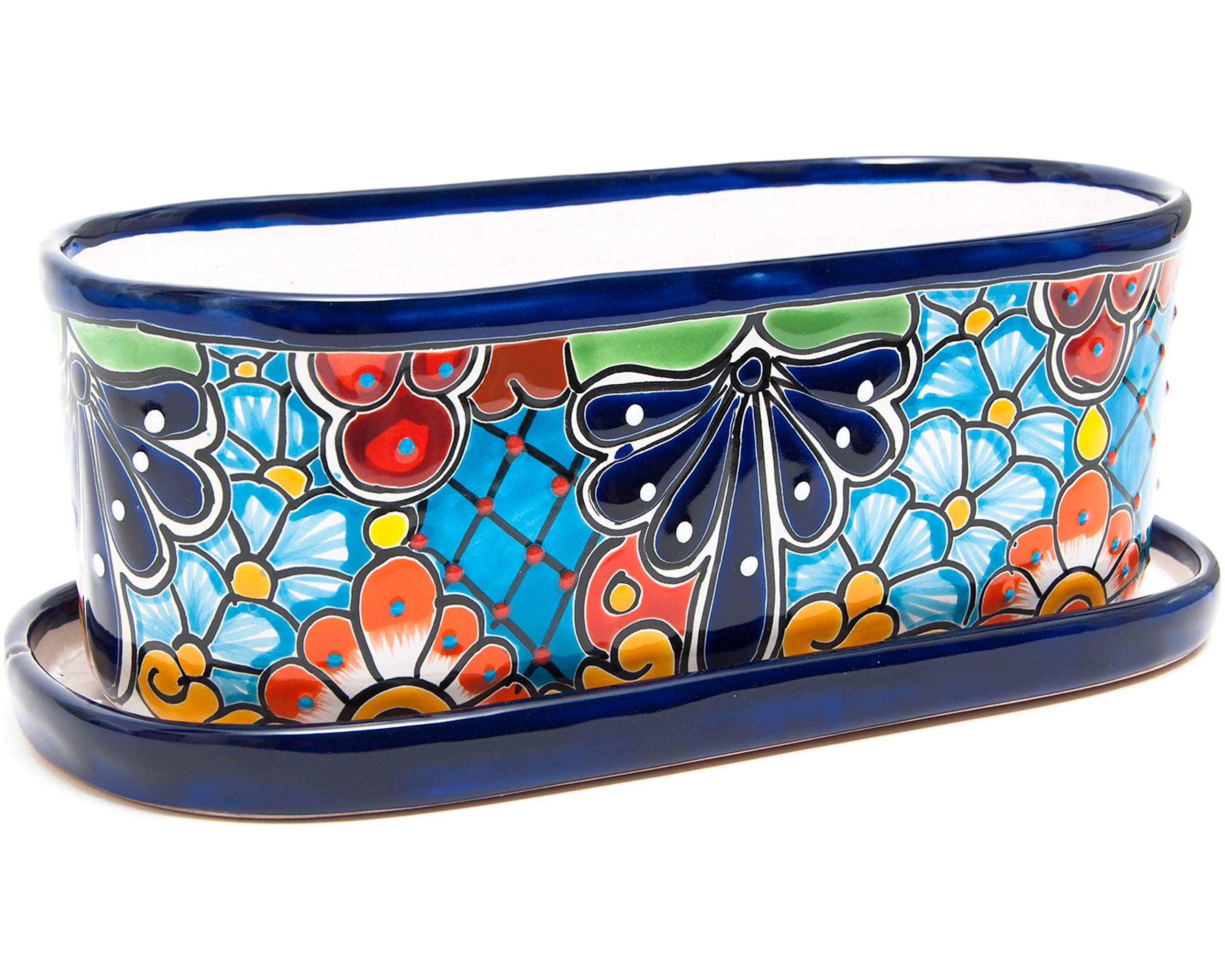 Handmade Mexican Talavera Ceramic Flower Pot - Large 15