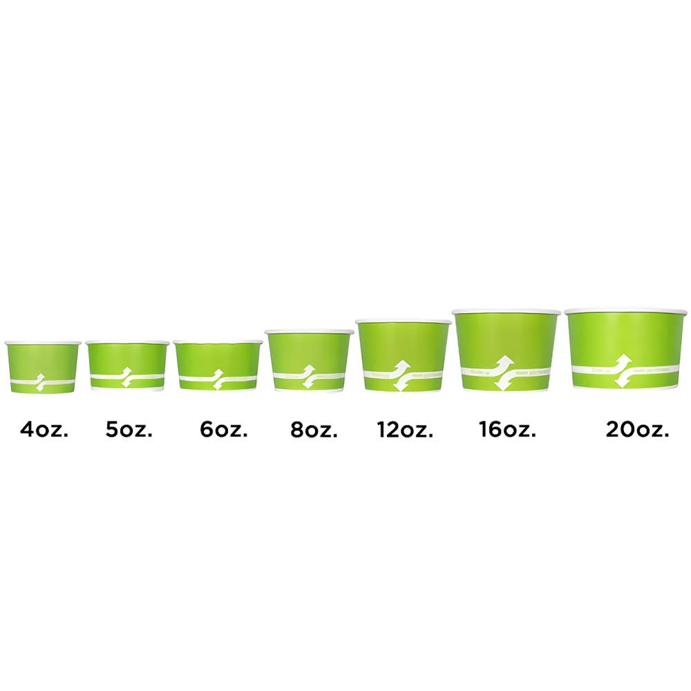 16oz (1000 ct) Eco-Friendly Disposable Paper Soup Bowls - Perfect for Hot & Cold Foods, Soups, Noodles, Pasta, Snacks - Green Compostable Bowls for Parties, Catering, Restaurants & Home Use