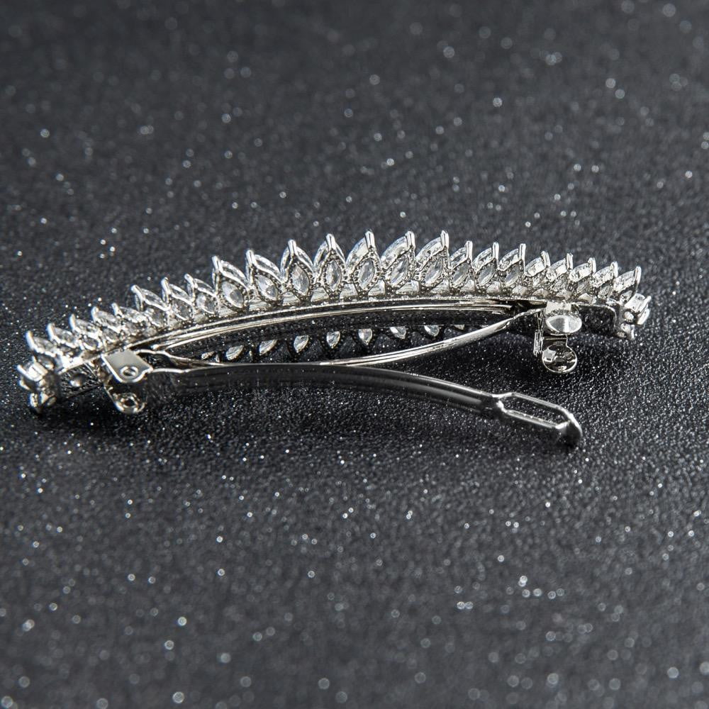 Luxury Zircon Bridal Hair Comb - Elegant Water Drop Hair Clip & Barrette for Weddings, Prom, and Formal Events (SS001)