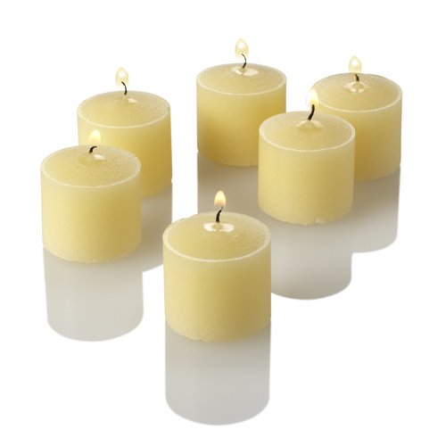 12-Pack Ivory Vanilla Scented Richland Votive Candles with 12 Clear Glass Holders - Perfect for Weddings, Home Decor & Relaxation