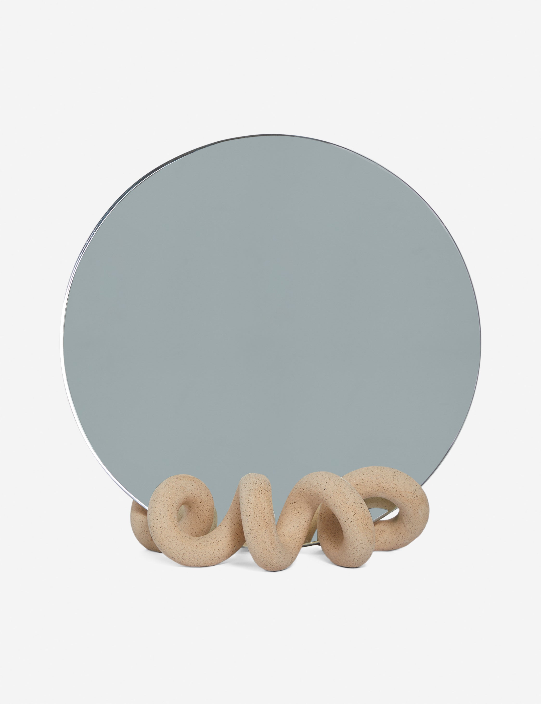 SIN Ceramics Curlee Table Mirror - Modern Vanity Mirror for Makeup & Dressing Room, Bedroom Decor, and Bathroom Essentials