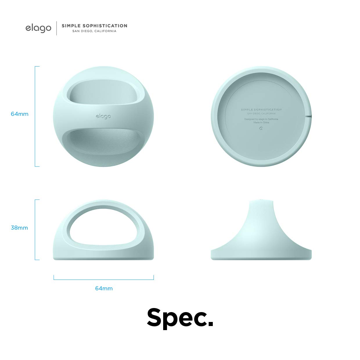 elago Grip Stand for MagSafe Charger - Universal Phone Holder Compatible with iPhone 16/15/14/13/12 Series - Nightstand Mode & Desktop Charging Stand - Perfect for Bedroom, Office, and Car Use (Mint Green) [Charger Not Included]