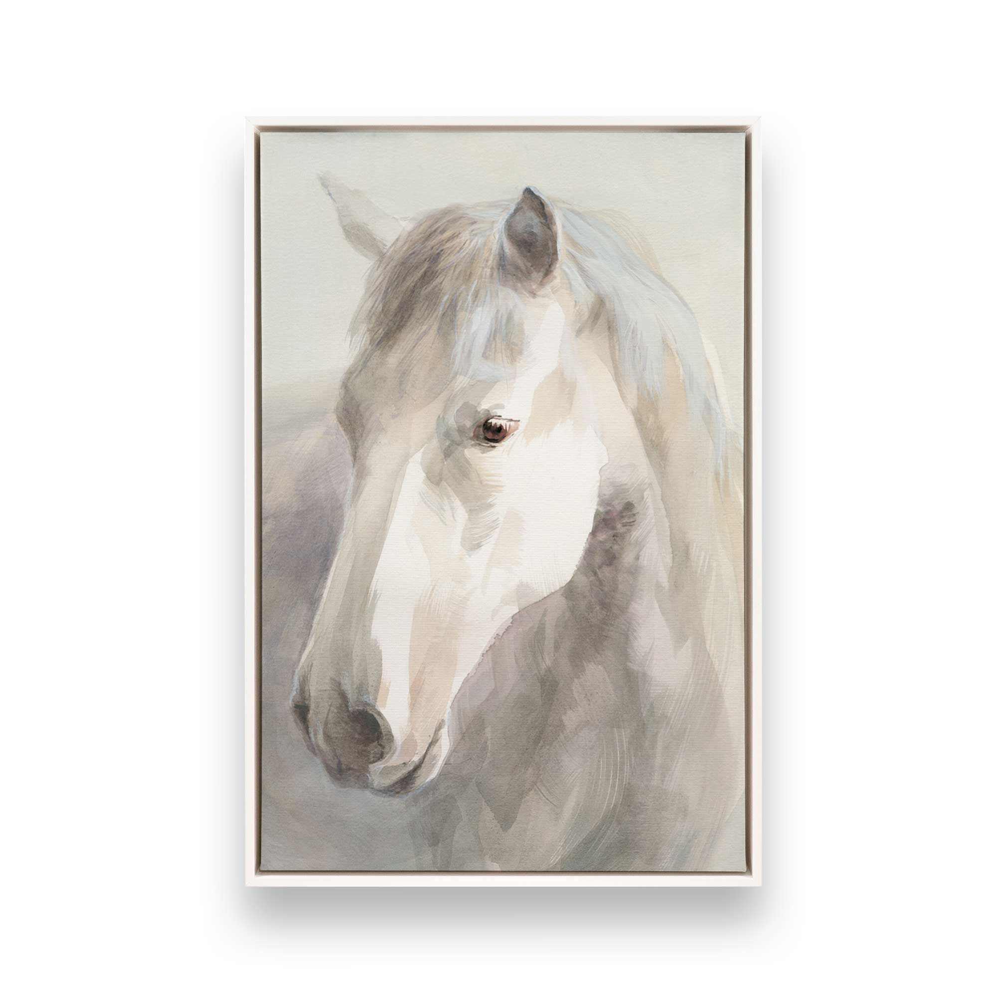 Dreamy White Horse Canvas Art Print - Elegant Home Wall Decor for Living Room, Bedroom & Office - Perfect Gift for Animal Lovers