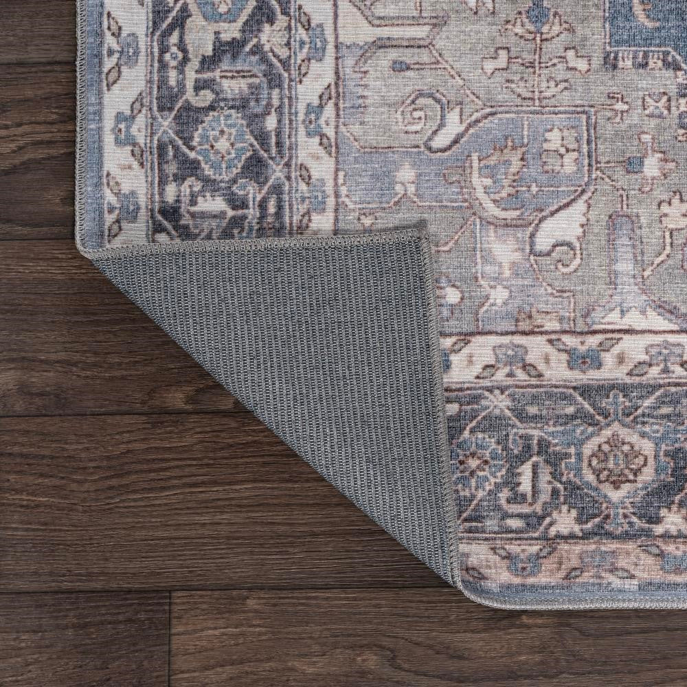 Maris Ornate Medallion Washable Area Rug - Non-Slip Living Room Carpet, Bedroom Decor, Home Office Floor Mat | Soft & Durable for High Traffic Areas