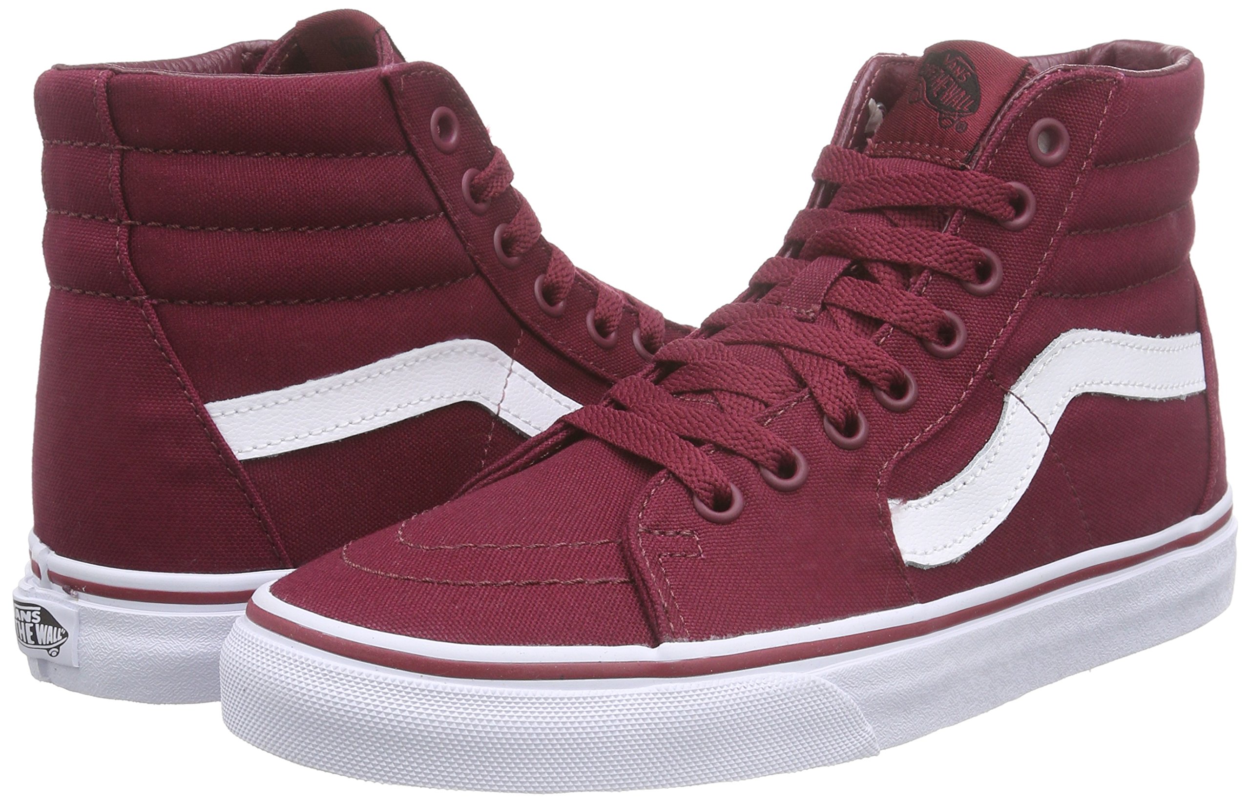 Vans Sk8-Hi Classic High Top Sneakers - Canvas Cordovan/True White - Skateboarding & Casual Streetwear Shoes for Men & Women
