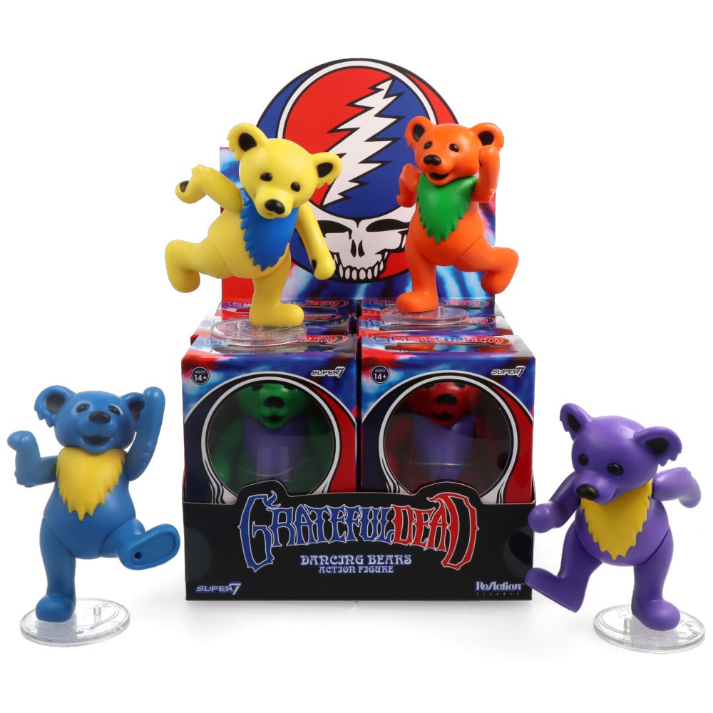 Grateful Dead Dancing Bears ReAction Figure - Vintage Collectible Toy for Music Fans & Grateful Dead Merchandise Lovers - Perfect for Display, Gifts, and Deadhead Collections
