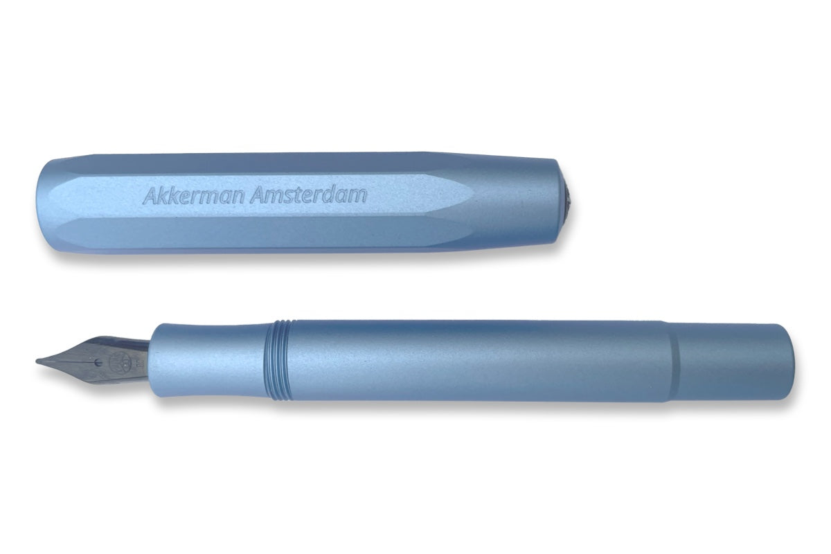 Kaweco AL Sport Akkerman Blue Lagoon Fountain Pen - Premium Aluminum Ballpoint Pen for Writing, Sketching & Calligraphy - Ideal for Office, School & Travel Use