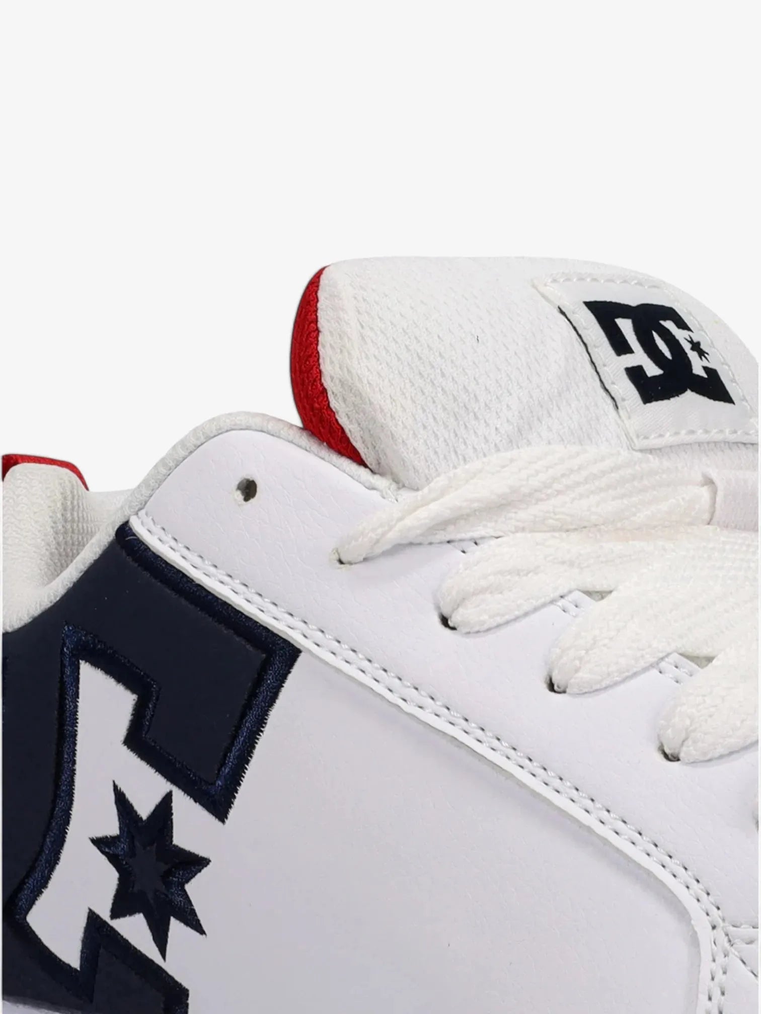 DC Court Graffik Skate Shoes for Men - White, Red & Blue - Lightweight & Durable Sneakers for Skateboarding, Streetwear & Casual Wear