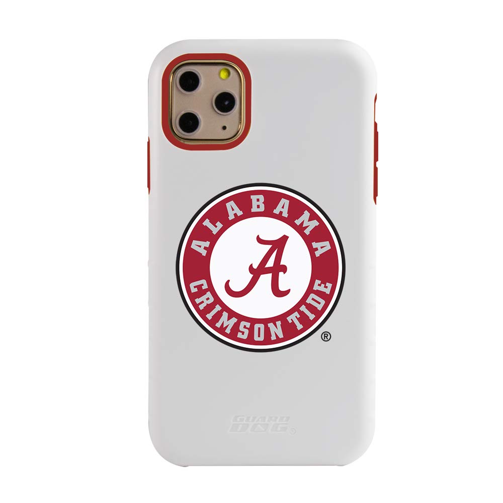 Alabama Crimson Tide iPhone 11 Pro Max Case - Guard Dog Collegiate Hybrid Protective Cover with Shock Absorption - Perfect for Football Games, Campus Life & Everyday Protection (White)