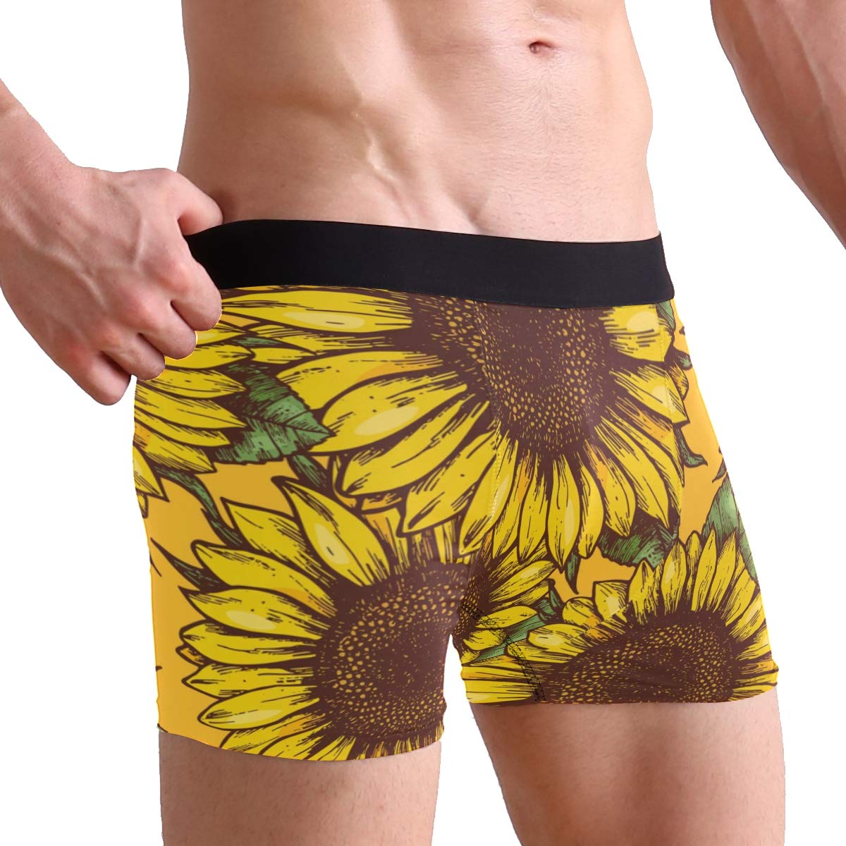 ALAZA Cooper Girl Sunflowers Men's Boxer Shorts - Soft Cotton Underwear for Comfort & Style - Perfect for Casual Wear, Sleep & Everyday Use