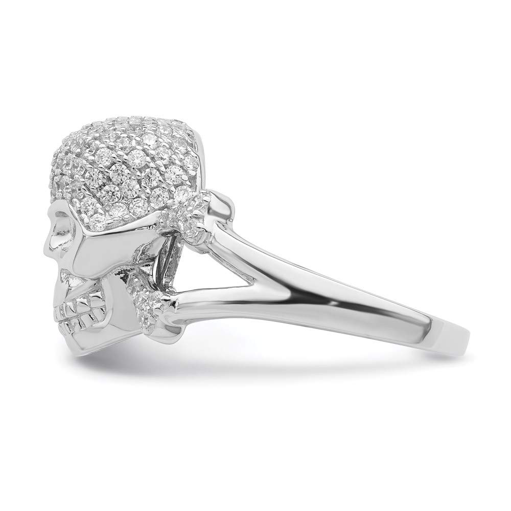 925 Sterling Silver Cubic Zirconia Skull Ring for Women - Gothic Punk Jewelry Gift for Her - Perfect for Halloween, Rock Concerts & Edgy Fashion