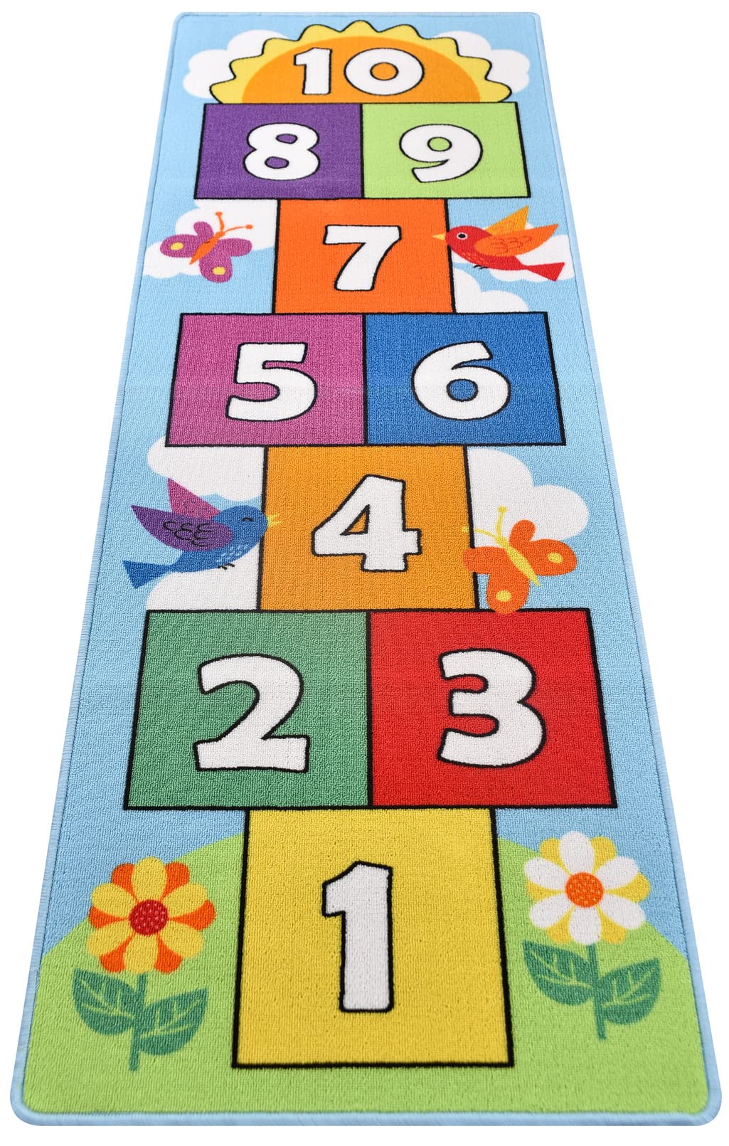 Hopscotch Play Mat for Kids - Non-Slip Educational Rug for Boys & Girls - Perfect for Bedroom, Playroom, Daycare & Preschool - Fun Learning Game Carpet for Indoor Activities & Home Decor