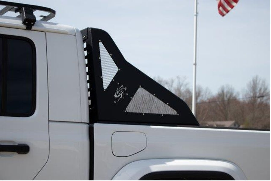 Jeep Gladiator JT Fishbone Offroad Chase Rack with Window Panel - Heavy Duty Truck Bed Rack for Off-Roading & Overlanding Adventures
