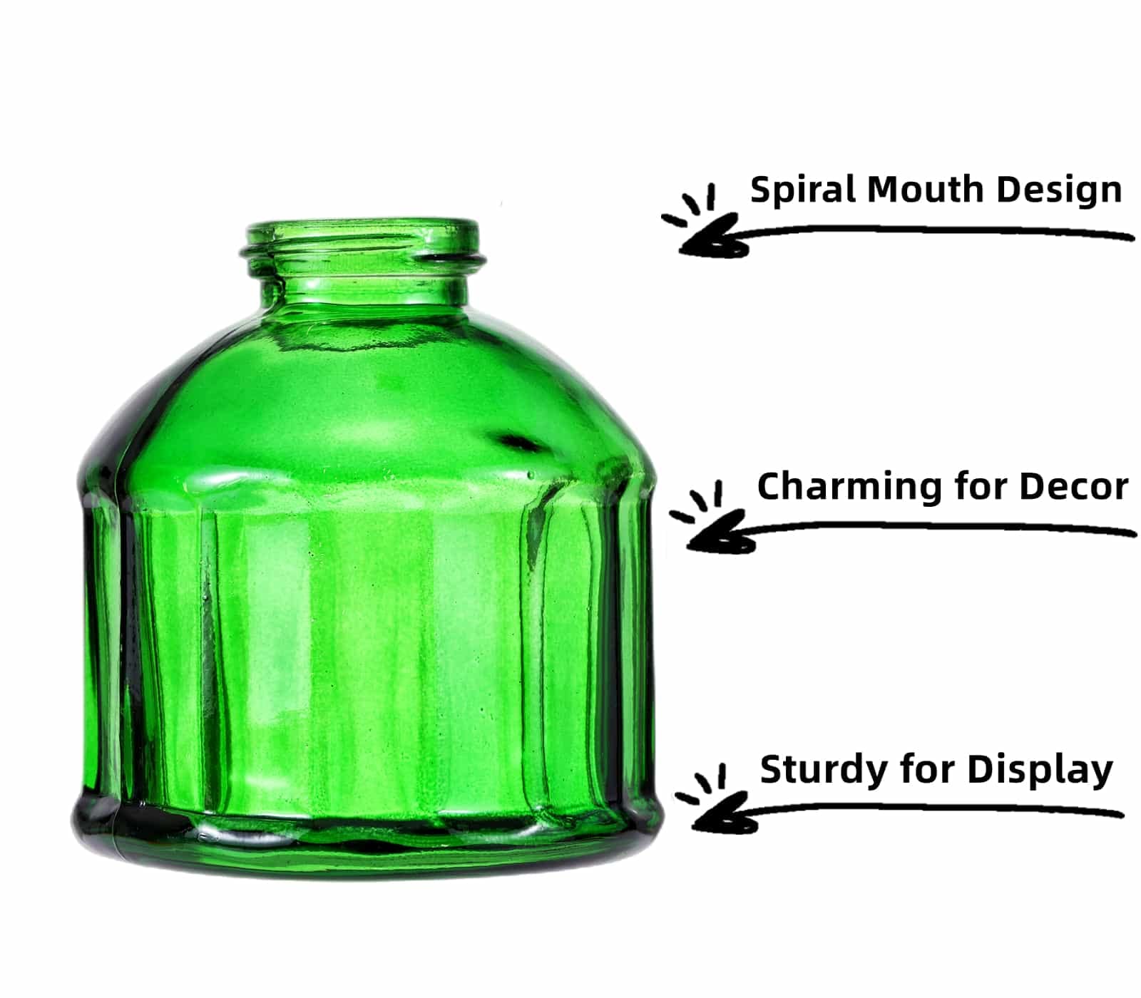 6-Piece Glass Bud Vase Set - Small Floral Arrangement Bottles for Home, Office & Wedding Decor - Rustic Centerpiece Vases for Living Room, Dining Table & Events (Green) - Perfect for DIY Bouquets, Table Settings & Gift Packaging
