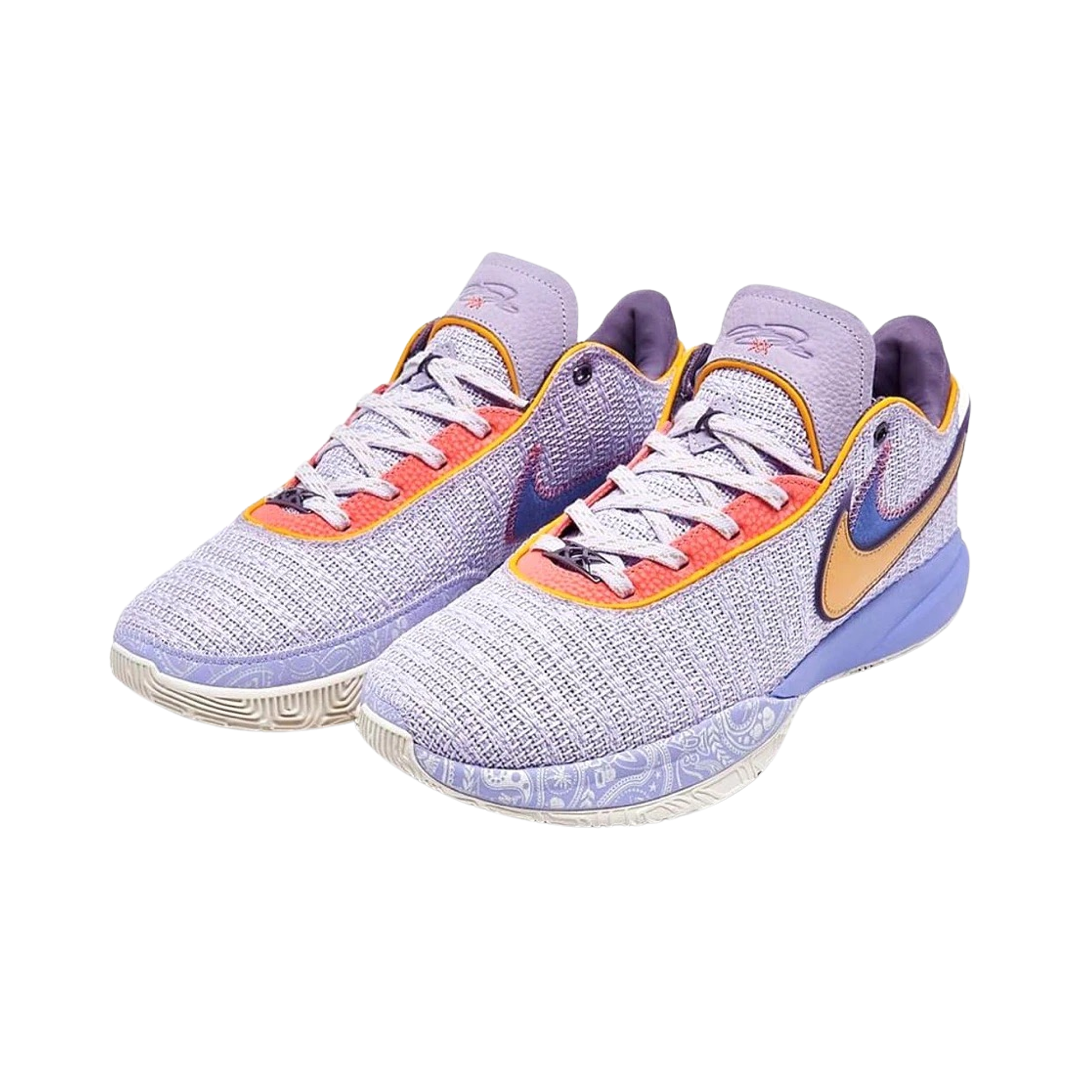 Nike LeBron XX Basketball Shoes - Violet Frost & Metallic Gold - High-Performance Sneakers for Men - Perfect for Indoor & Outdoor Courts, Training, and Casual Wear