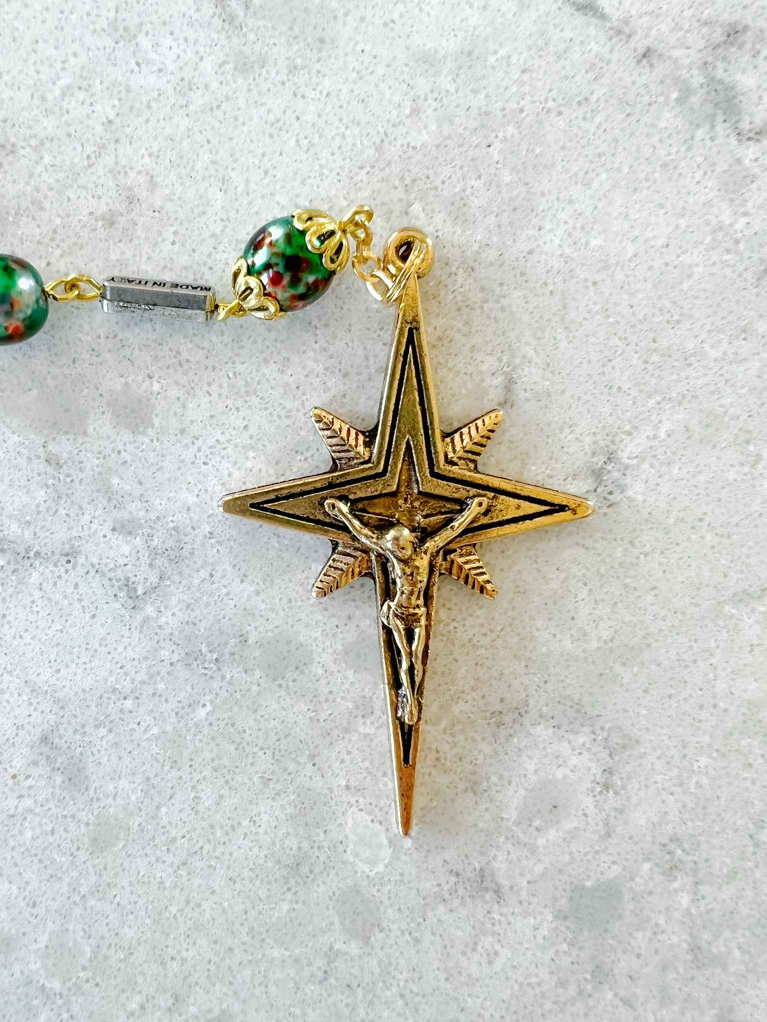 Christmas Nativity Star Rosary - Religious Catholic Rosary Beads for Prayer & Devotion - Perfect for Advent, Christmas Decorations & Gifts