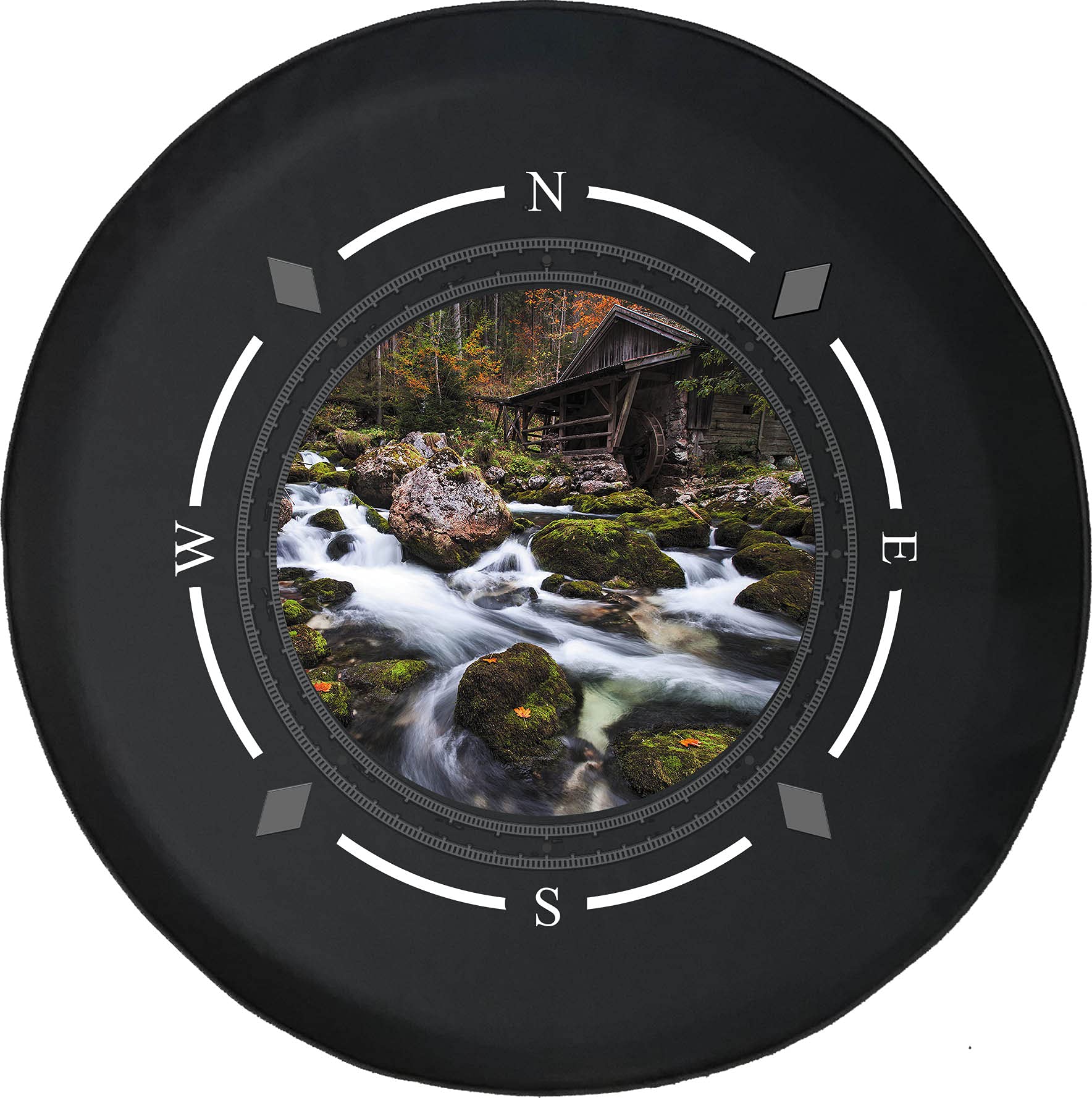 Premium American Unlimited Spare Tire Cover with Compass Design - Waterproof SUV, Trailer & RV Accessories for Outdoor Adventures & Road Trips